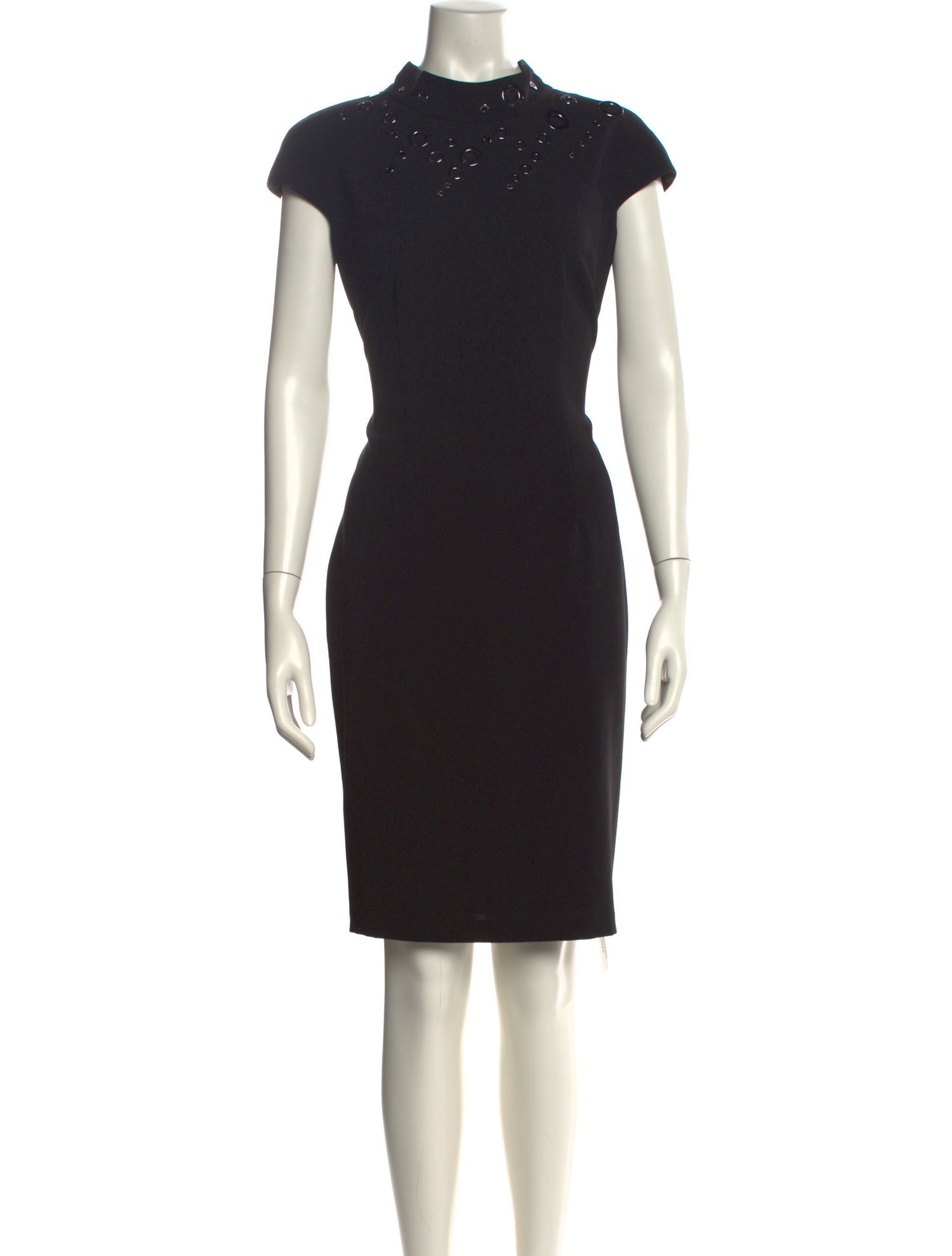 St. John Mock Neck Knee-Length Dress
