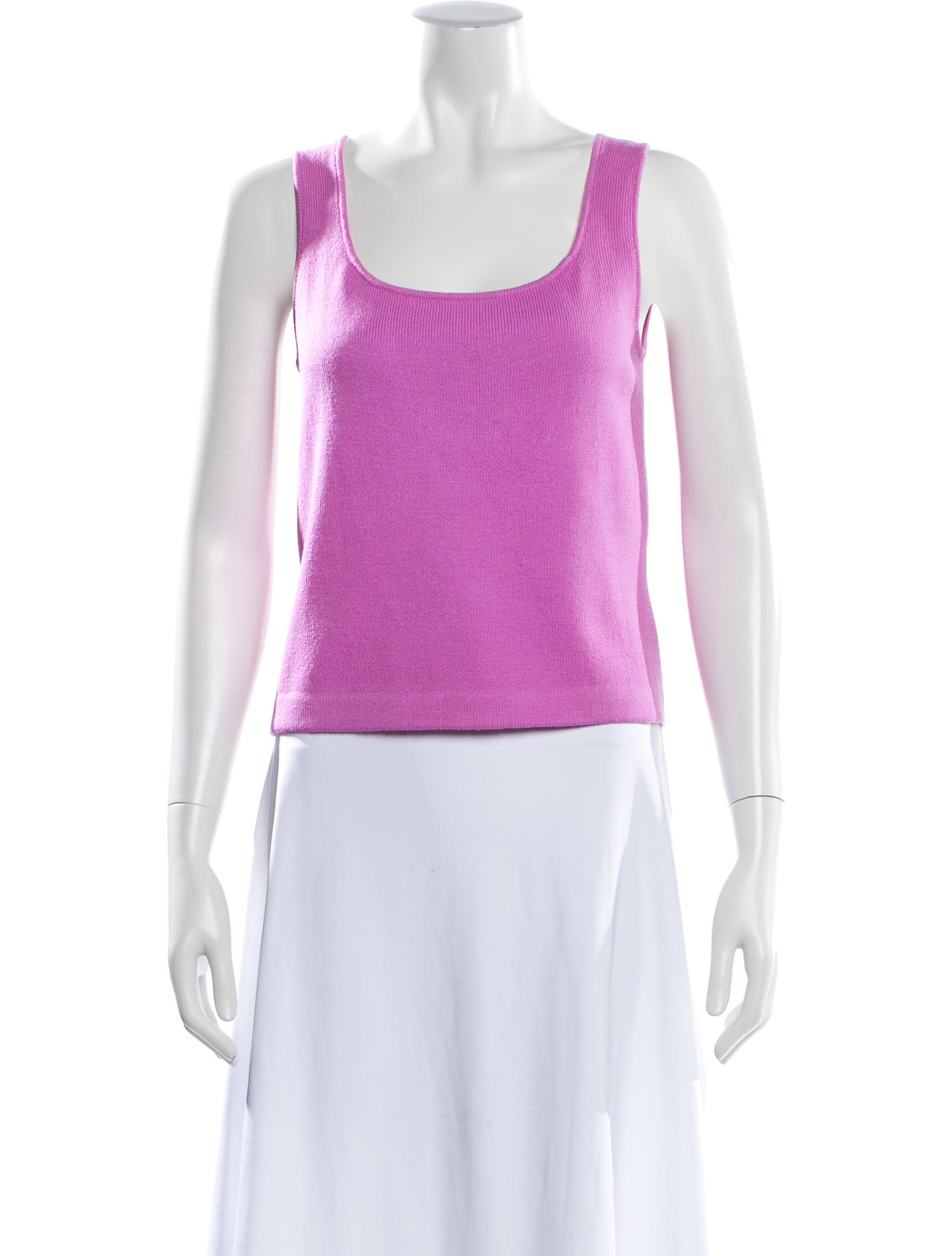 St. John Square Neckline Sleeveless Top