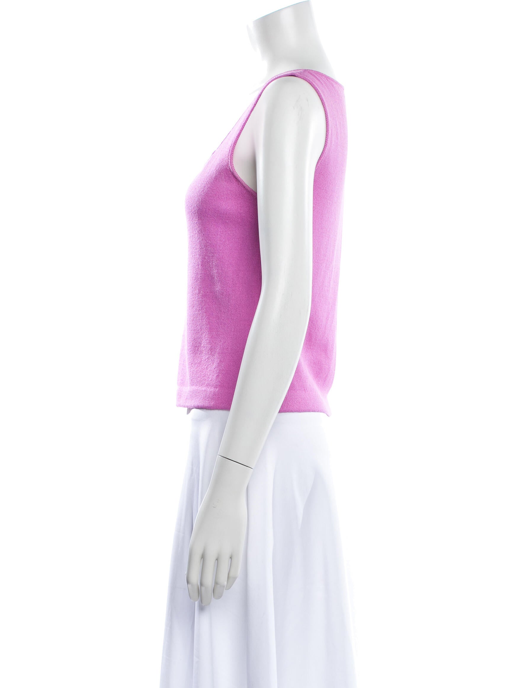 St. John Square Neckline Sleeveless Top