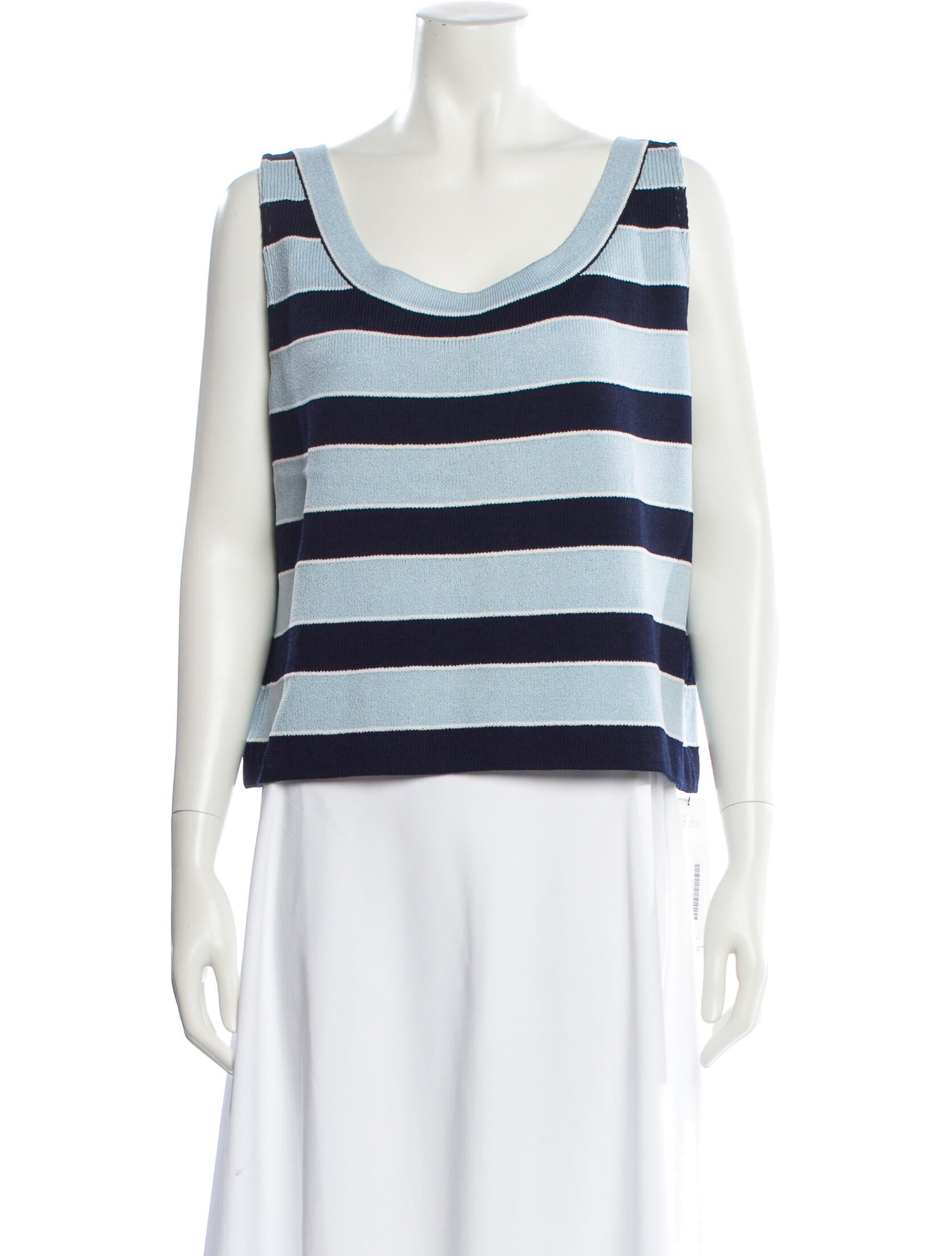 St. John Striped Scoop Neck Sweater