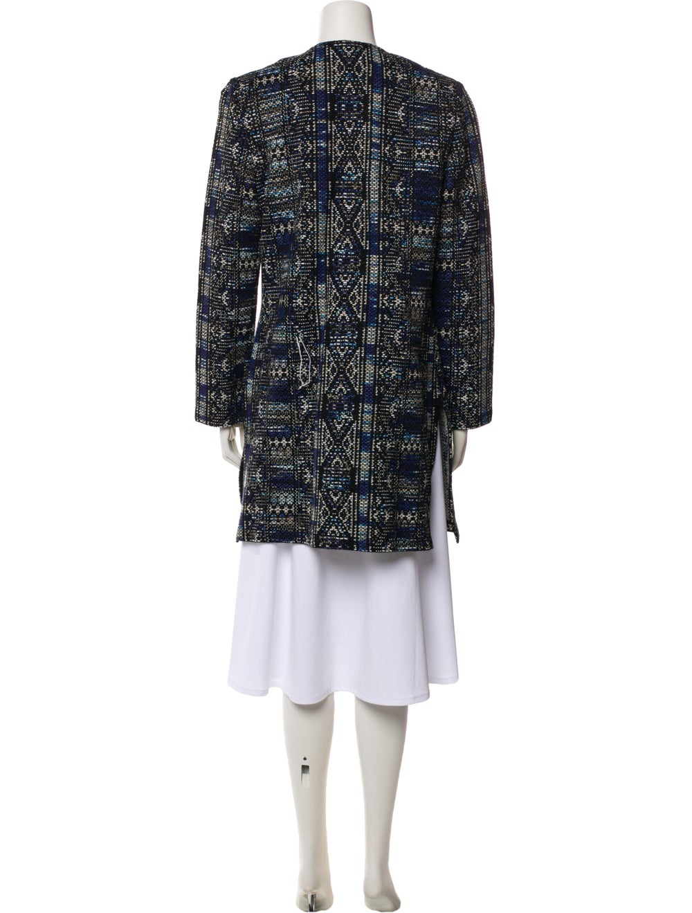 St. John Coat Patterned Collarless Knee-Length Op… - image 3