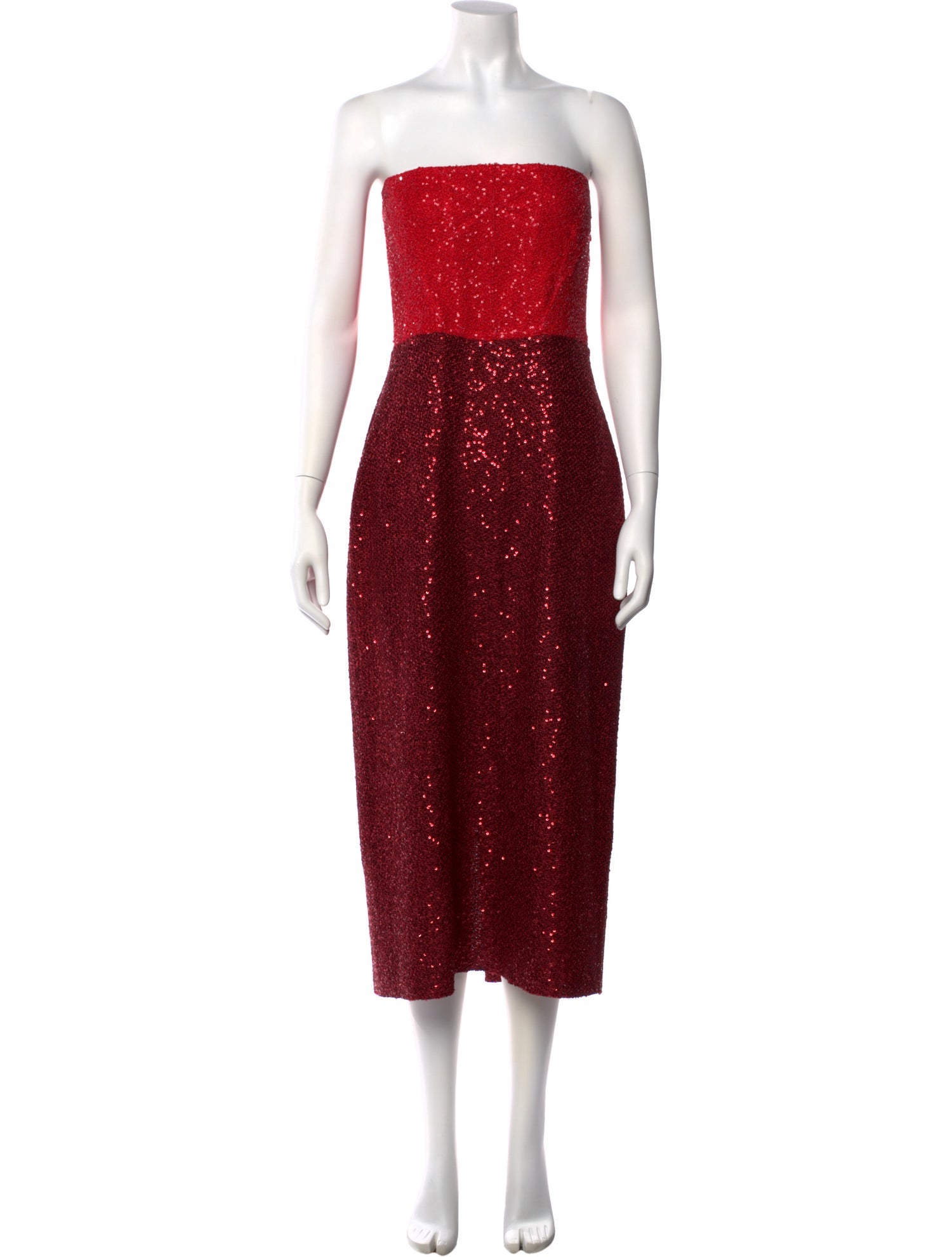 st john red evening dress St. John red sleeveless dress size 2 (preowned) – Majolie Designs