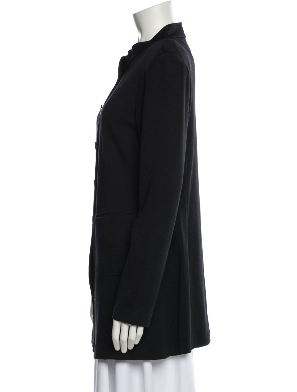 St. John Jacket Black Stand Collar Patch Pockets & - image 2