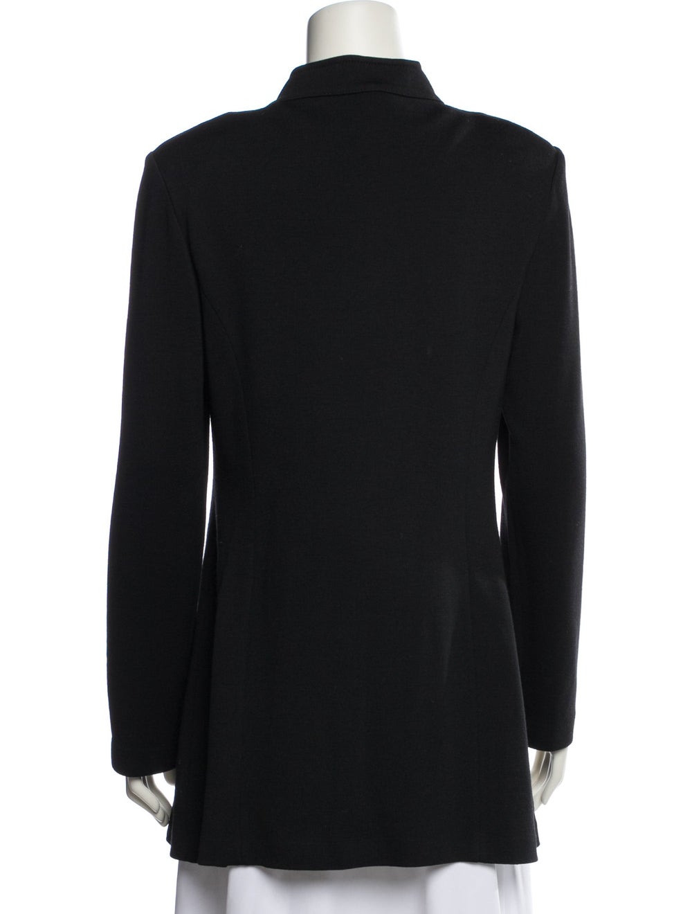 St. John Jacket Black Stand Collar Patch Pockets & - image 3