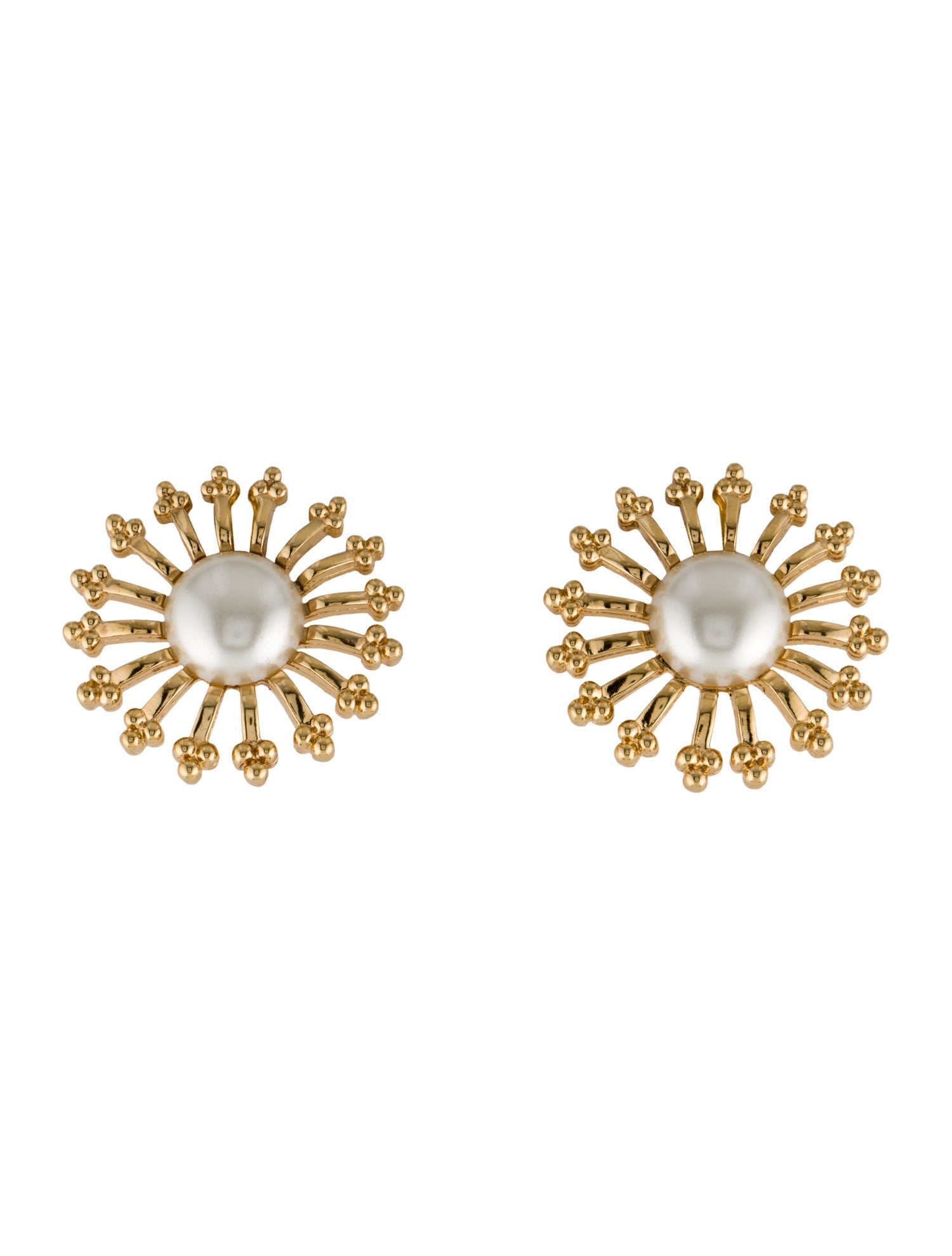 St. John Faux Pearl Clip-On Earrings