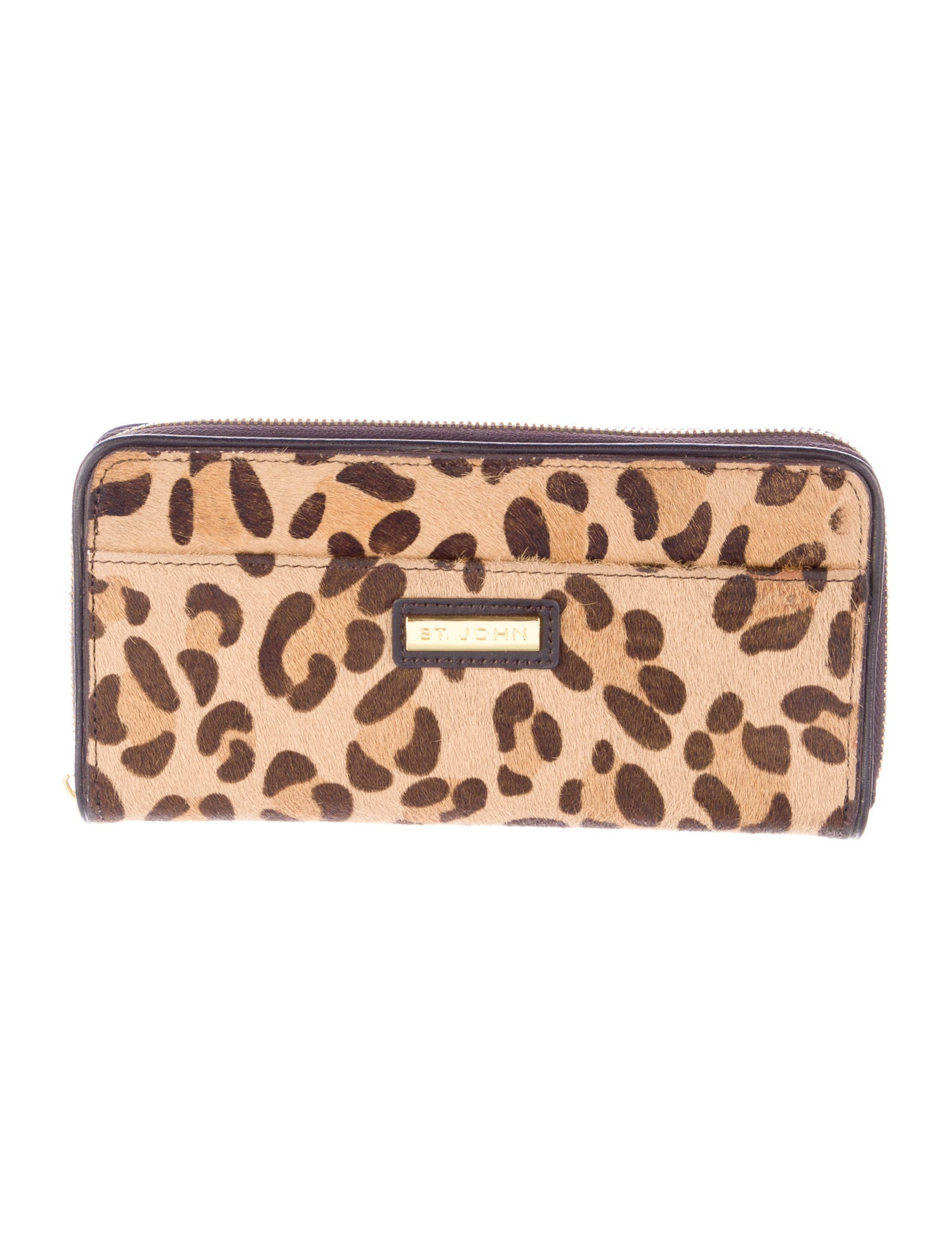St. John Ponyhair Animal Print Continental Wallet