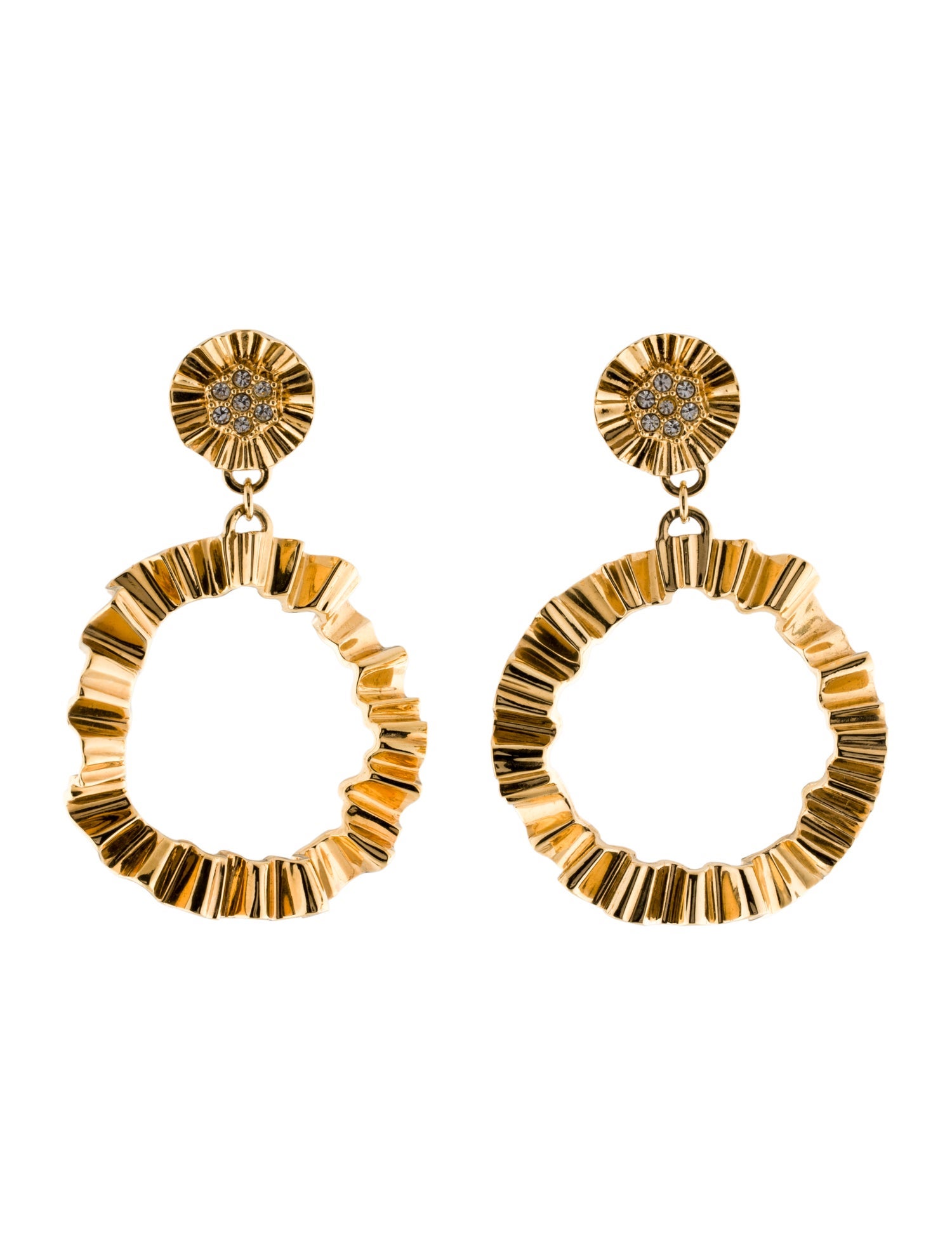 St. John Crystal Clip-On Hoop Earrings