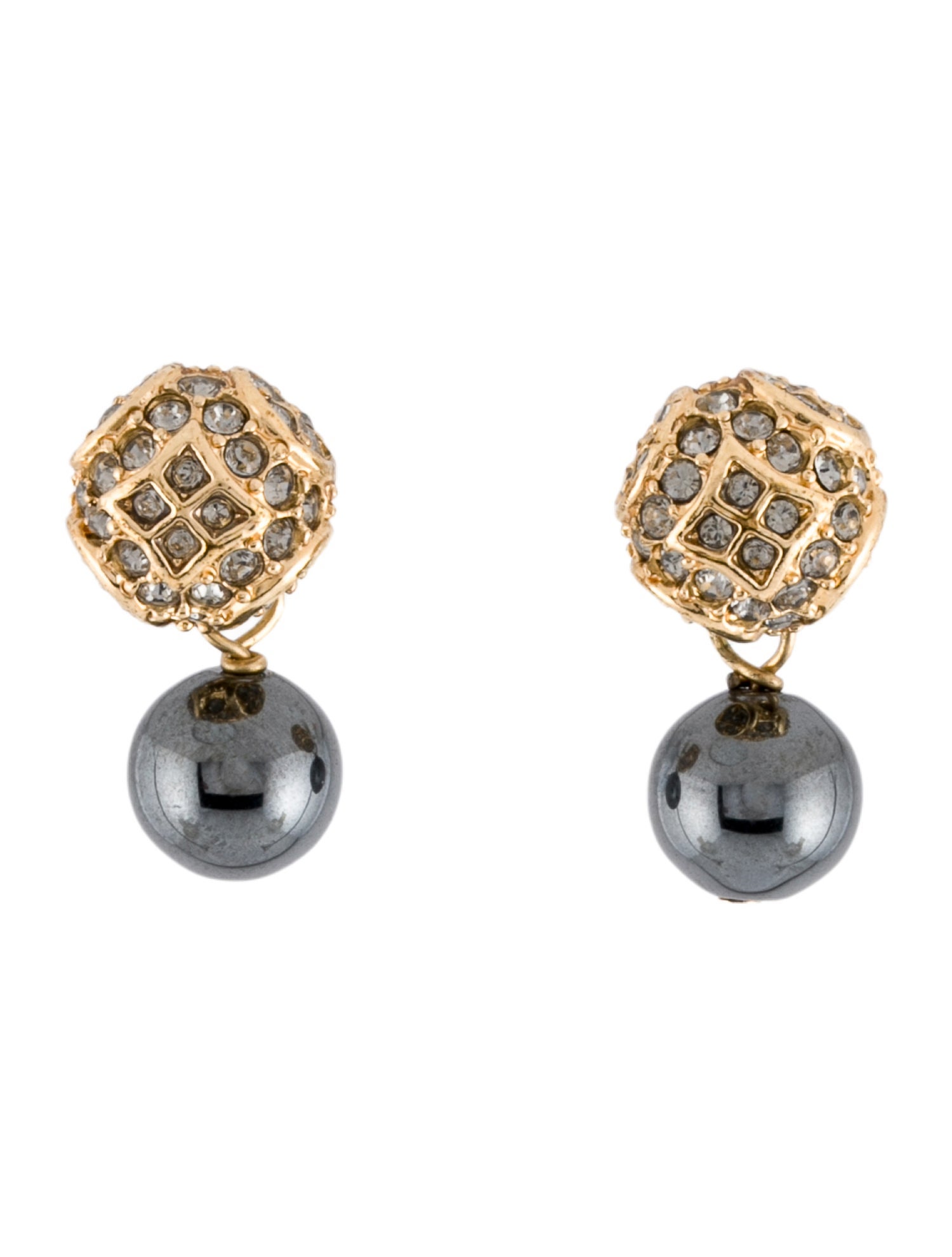 St. John Crystal & Bead Drop Earrings