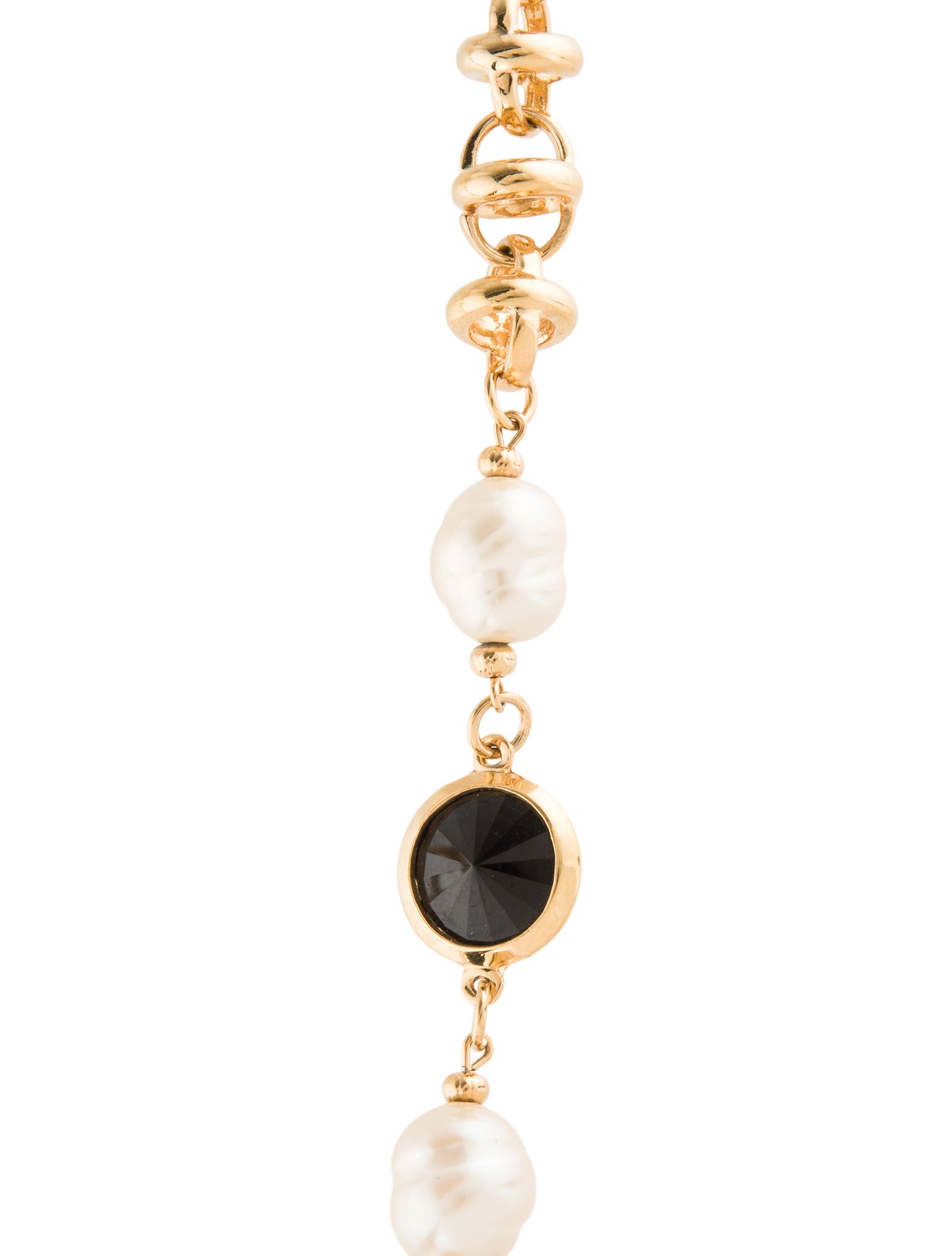 St. John Faux Pearl And Crystal Station Necklace
