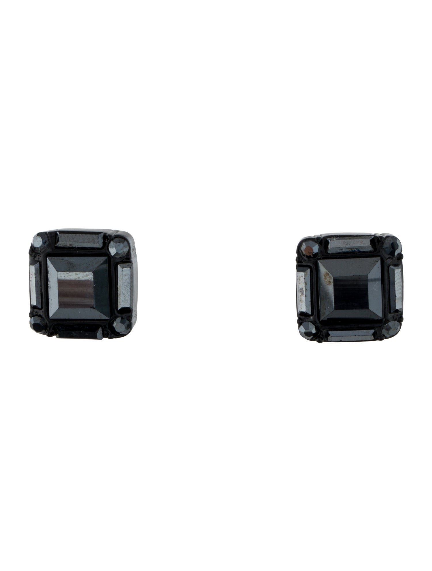 St. John Crystal Square Stud Earrings