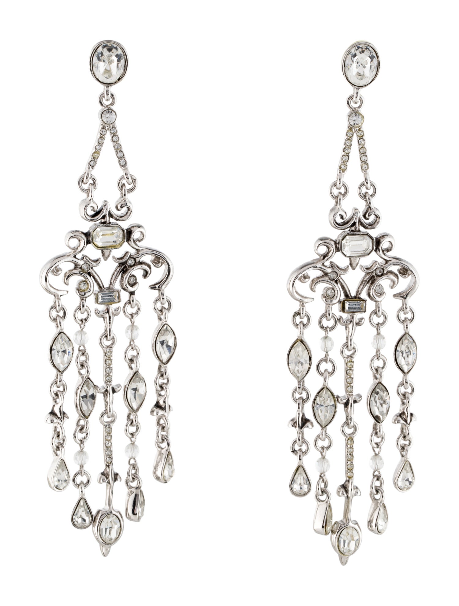St. John Crystal Chandelier Earrings