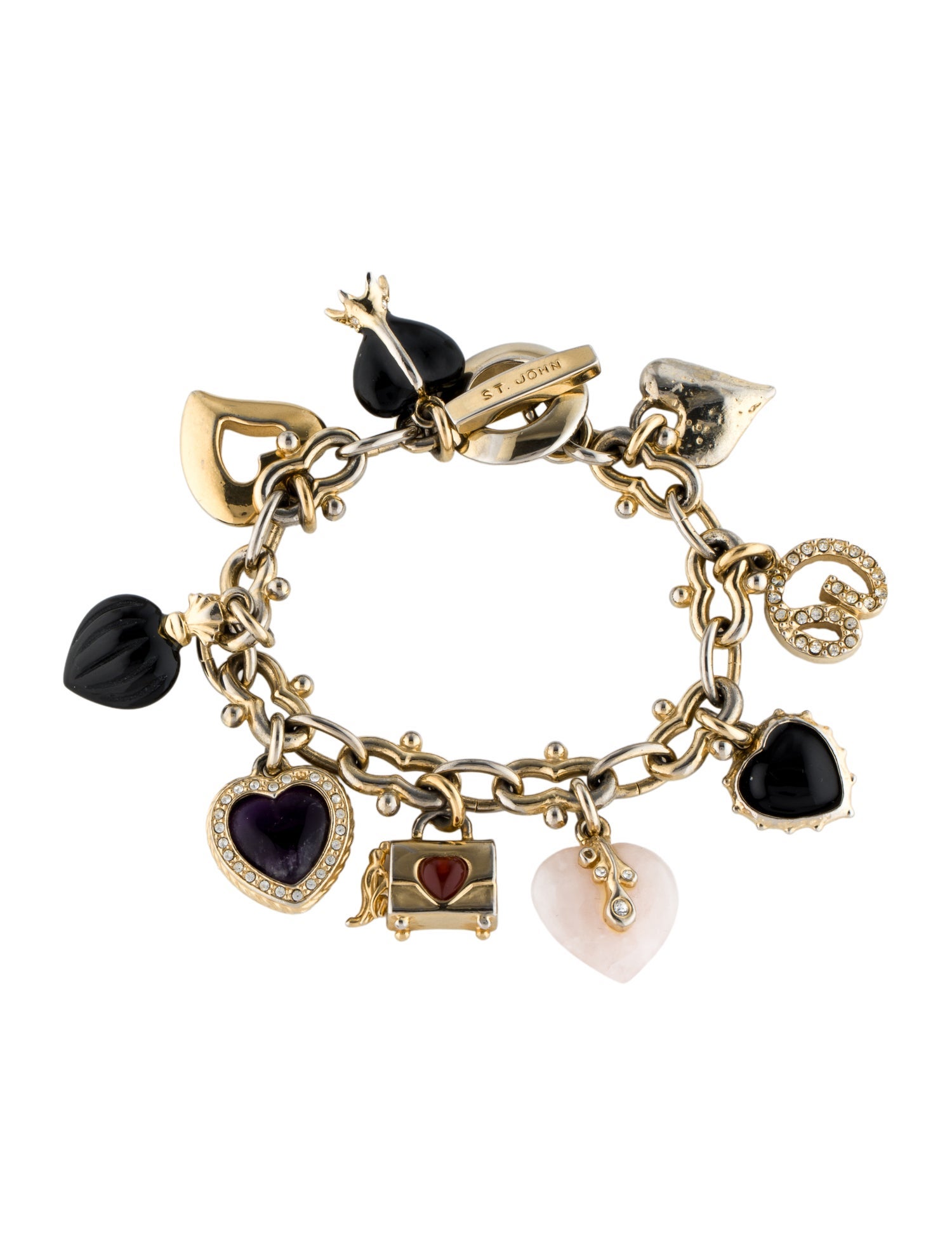 St. John Multistone, Crystal & Enamel Charm Bracelet