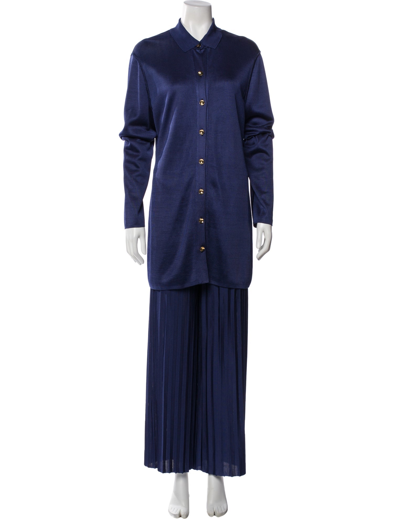 St. John Pleated Accents Pant Set