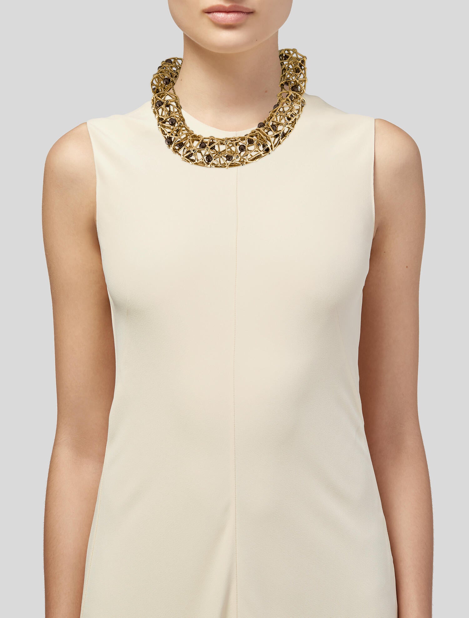 St. John Faux Pearl & Crystal Collar Necklace