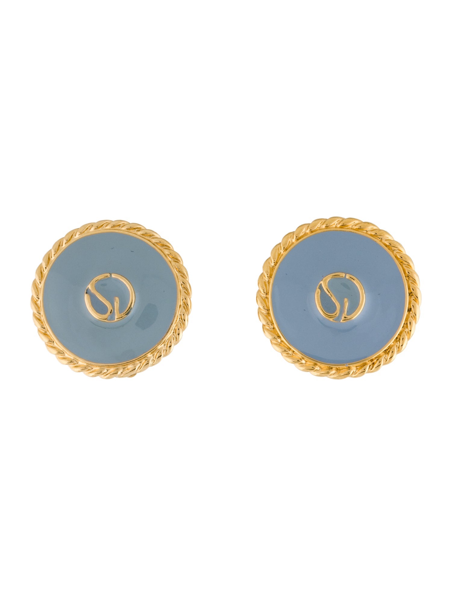 St. John Enamel Clip On Earrings