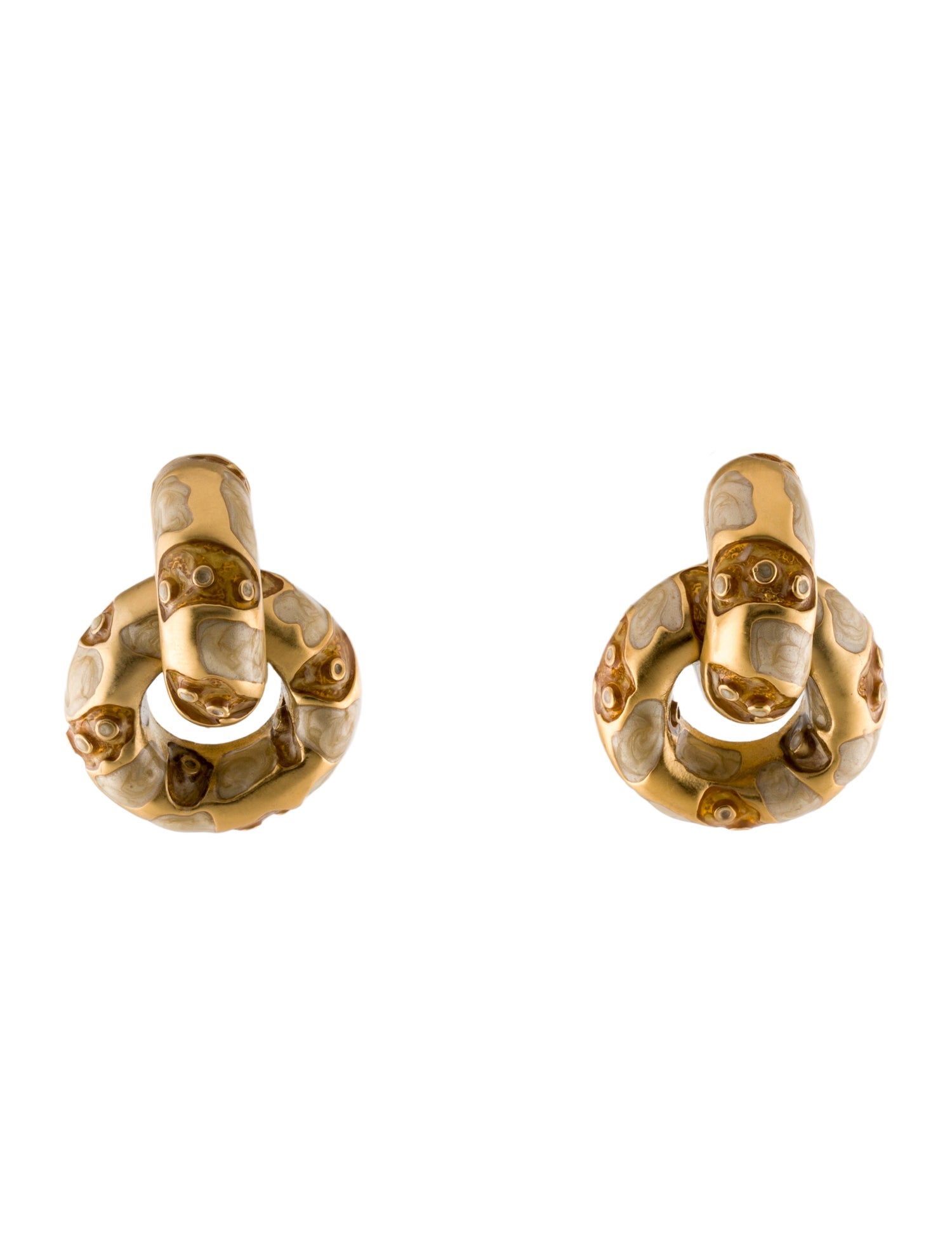 St. John Enamel Clip-on Drop Earrings
