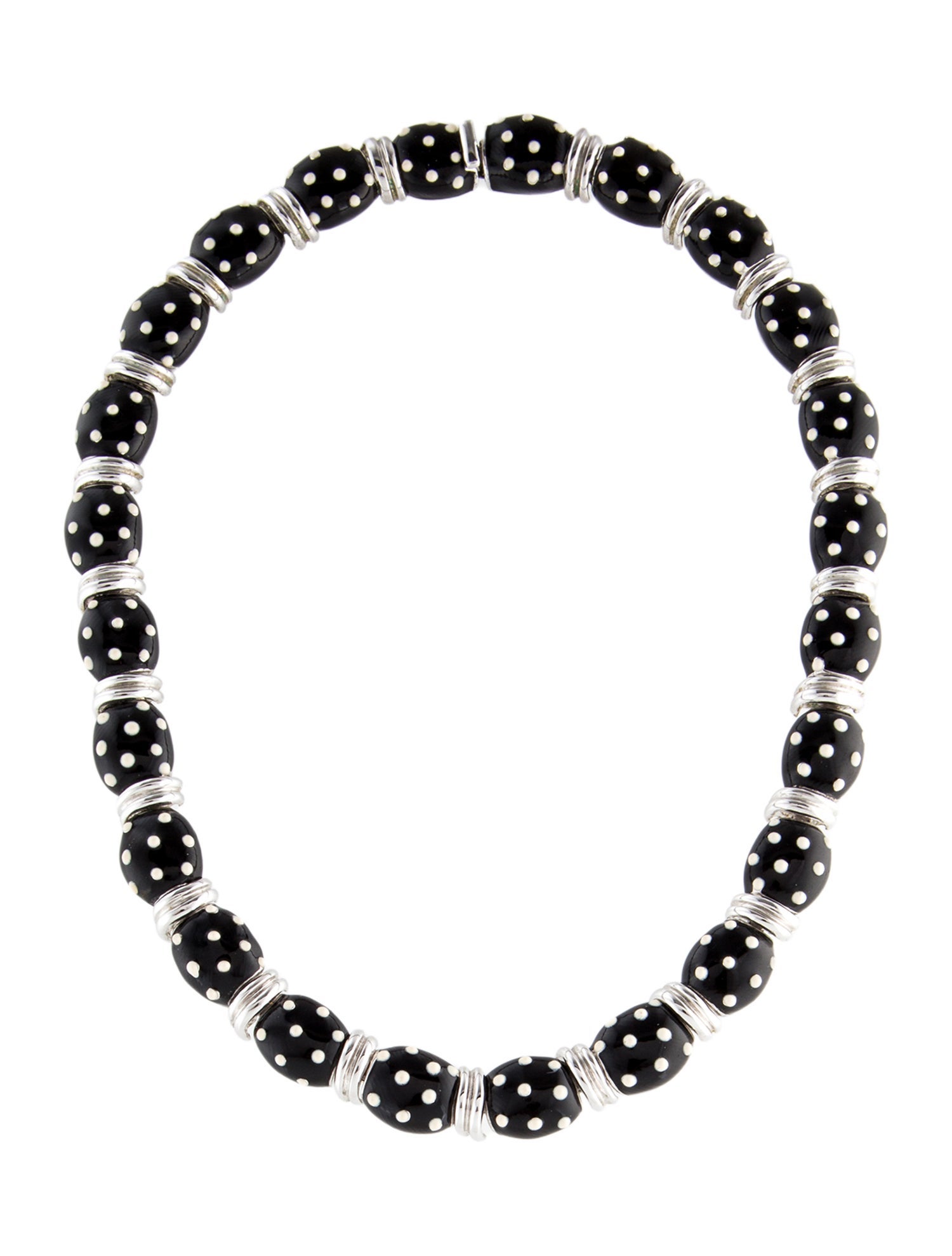St. John Enamel Polka Dot Collar Necklace