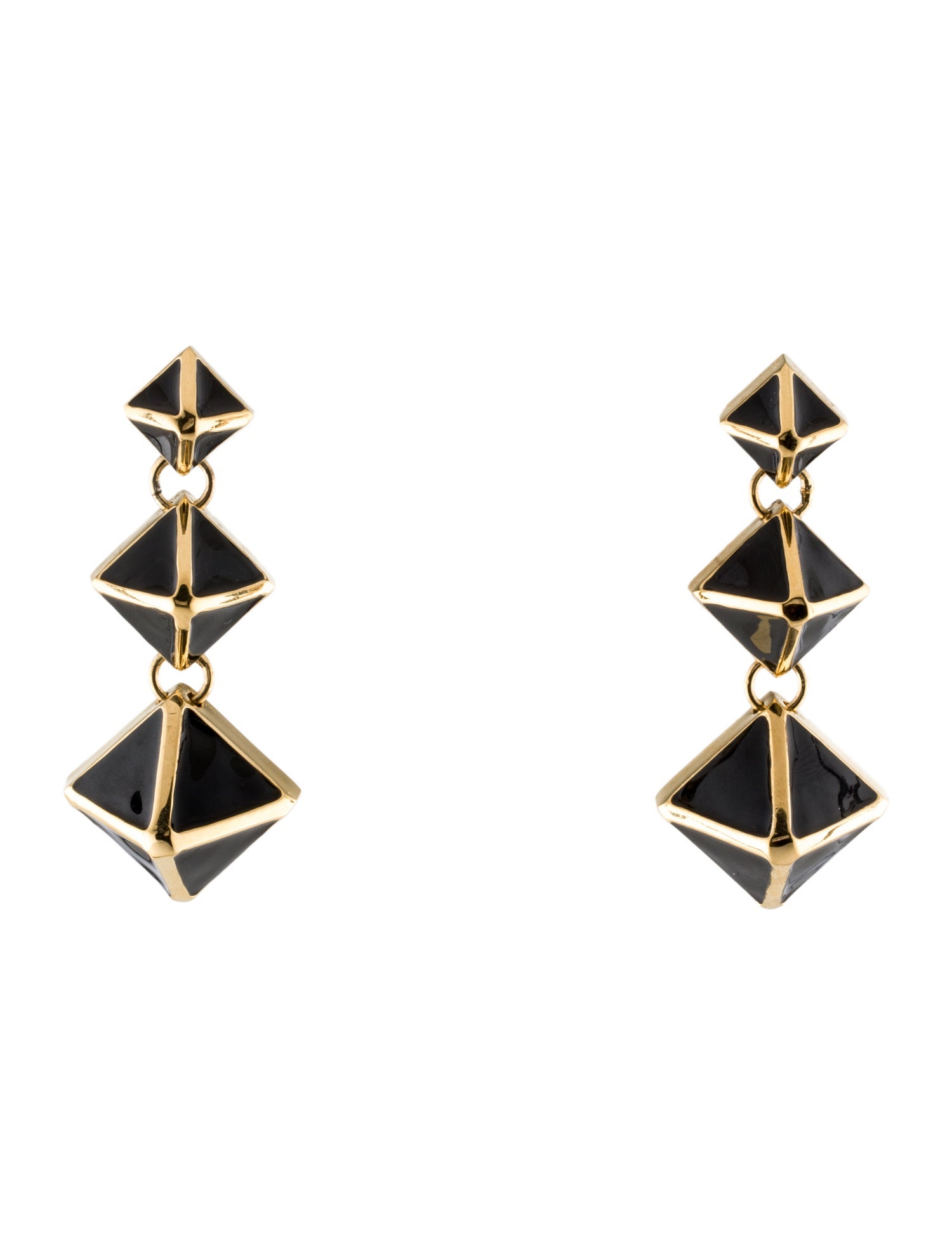 St. John Enamel Pyramid Drop Earrings