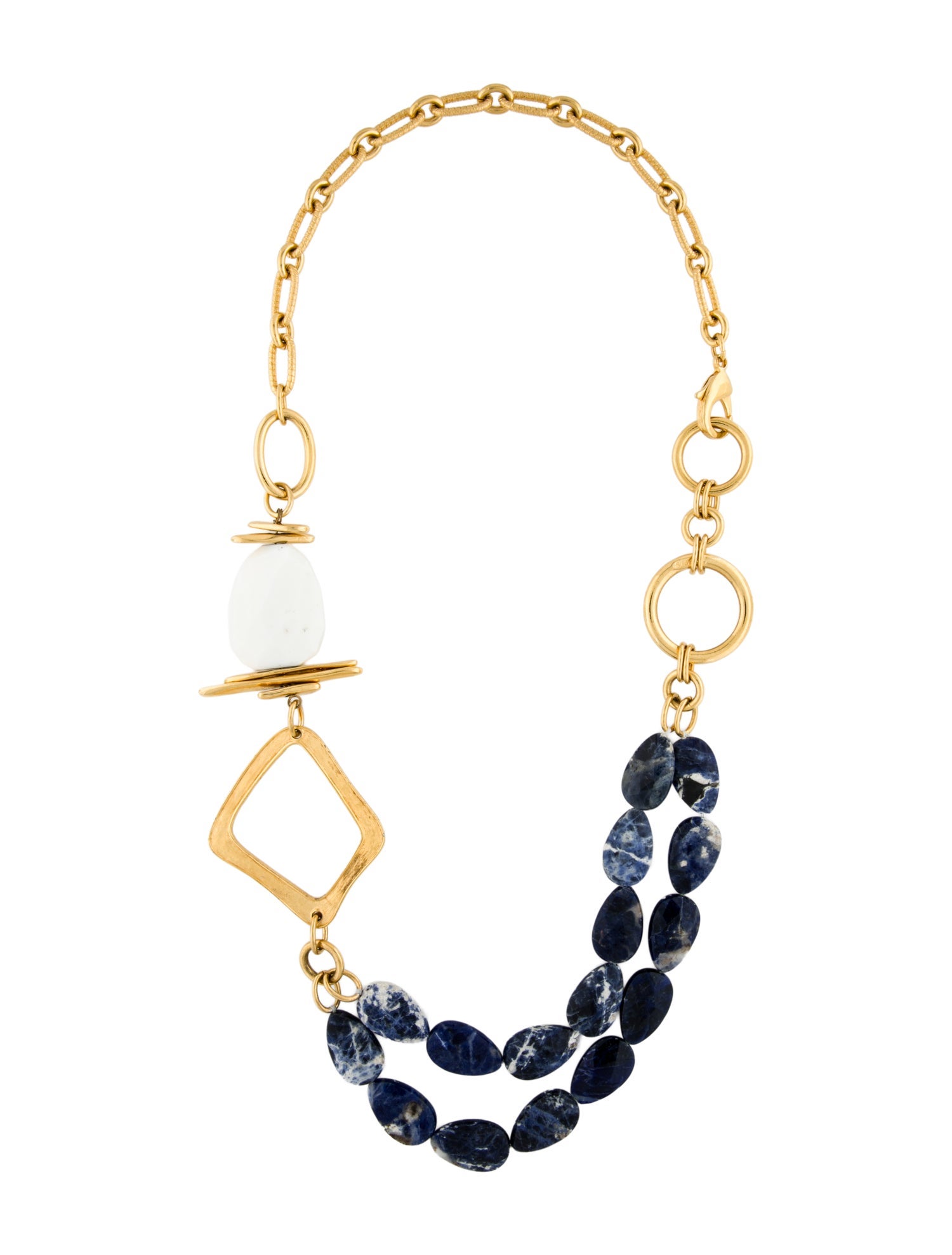 St. John Blue & White Stone Chain Necklace