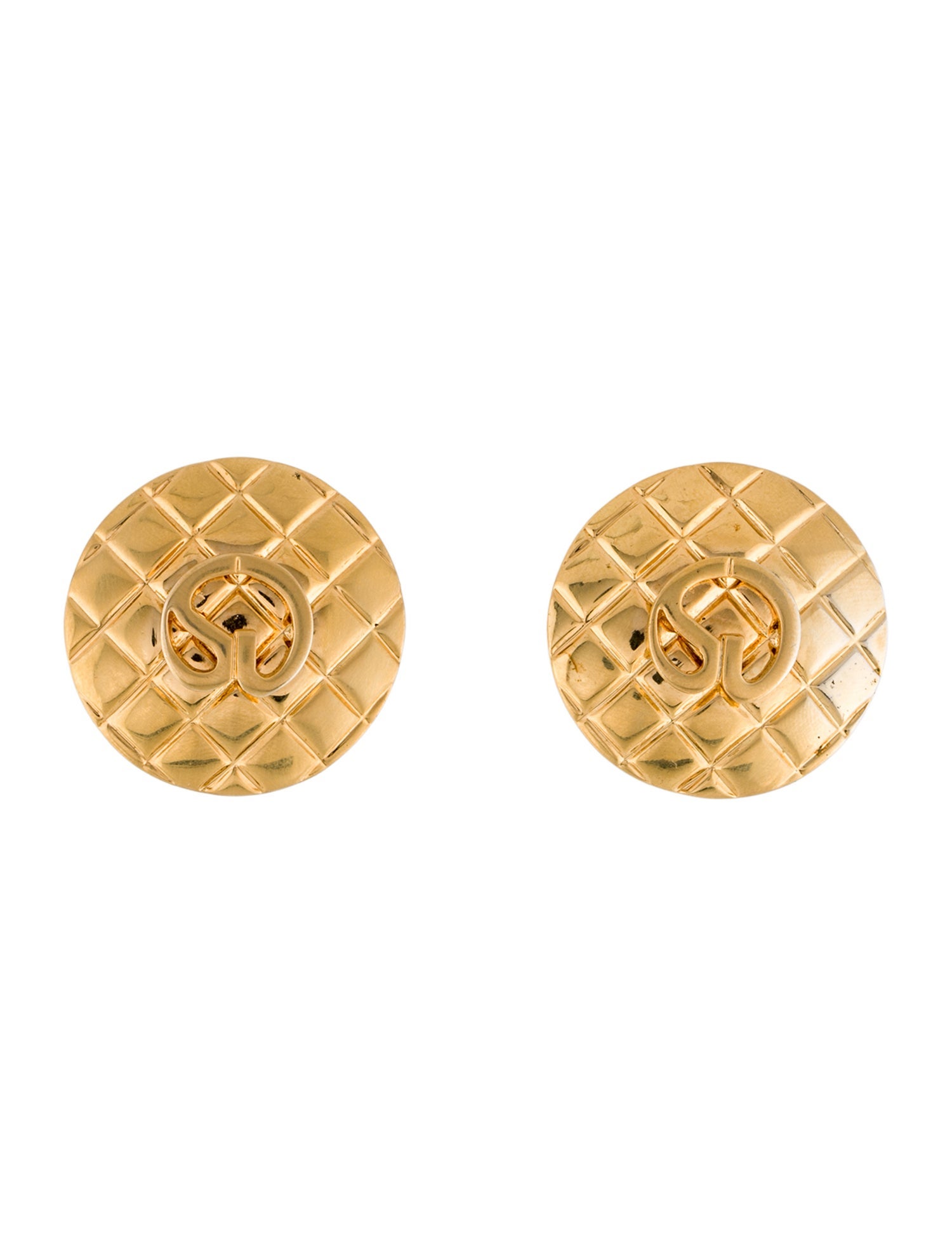 St. John Vintage Quilted Clip-On Earrings