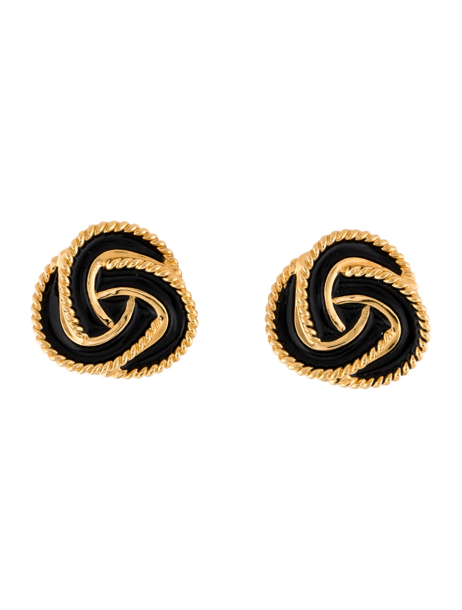 St. John Enamel Clip On Earrings