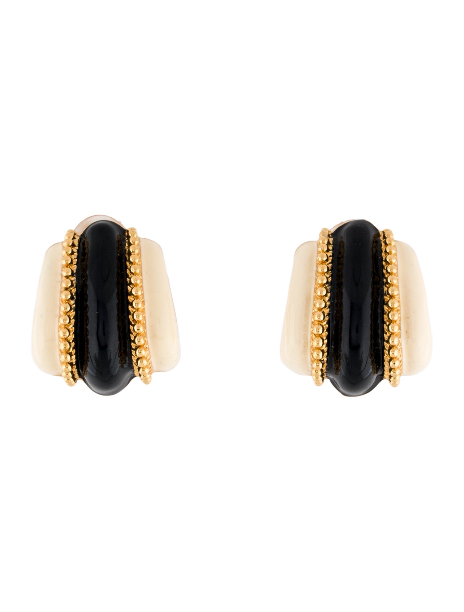 St. John Enamel Clip-On Earrings