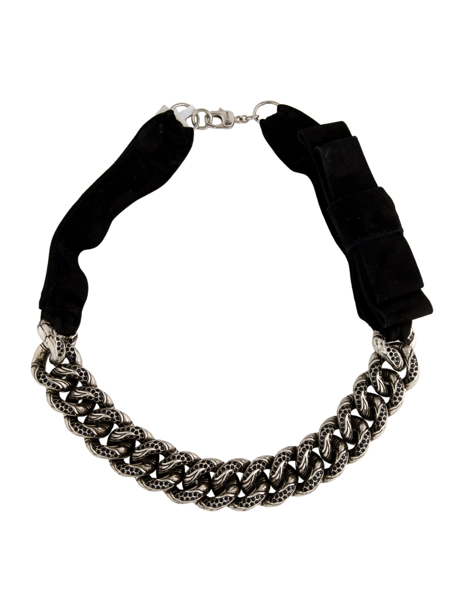 St. John Knit Crystal Curb Link Necklace