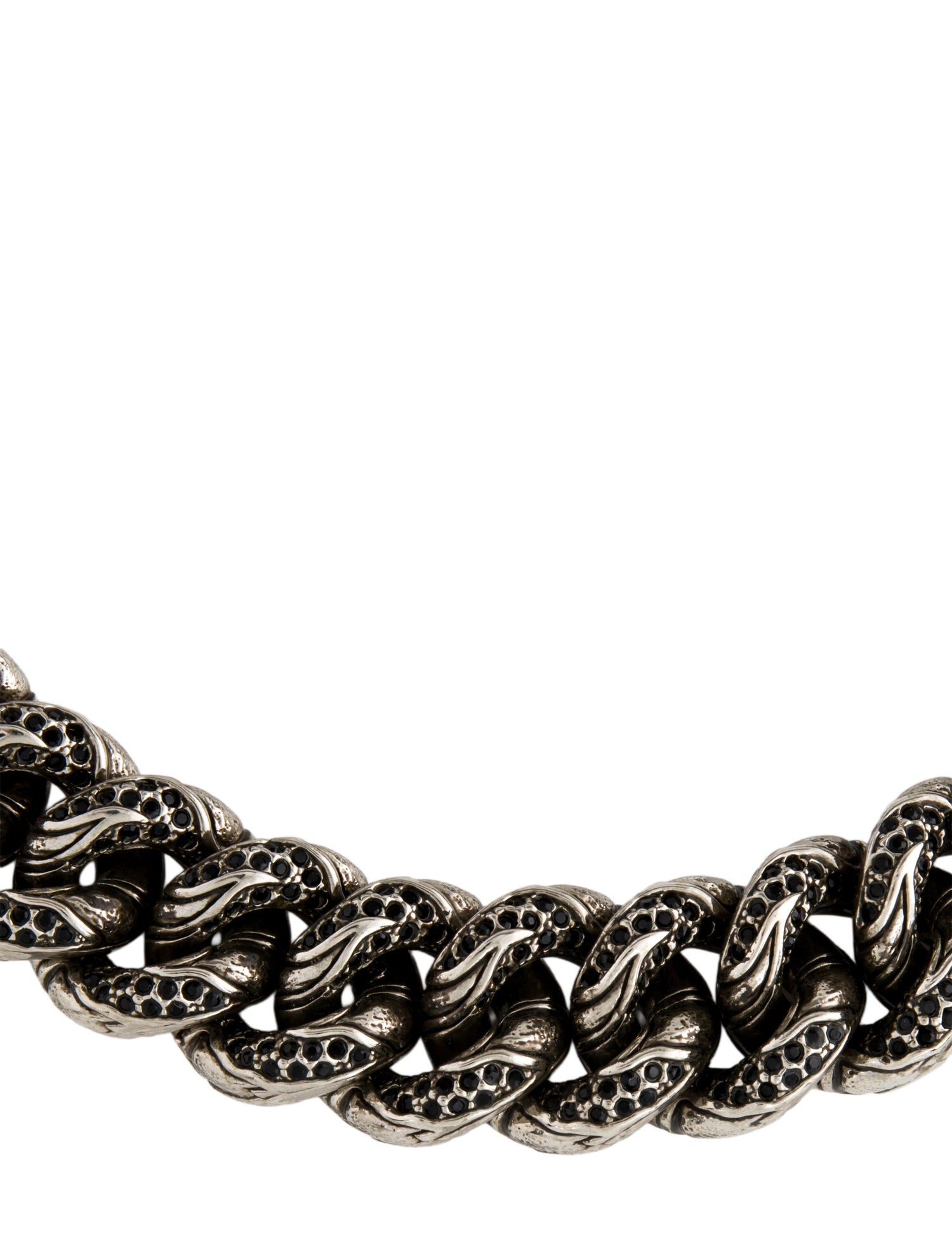 St. John Knit Crystal Curb Link Necklace