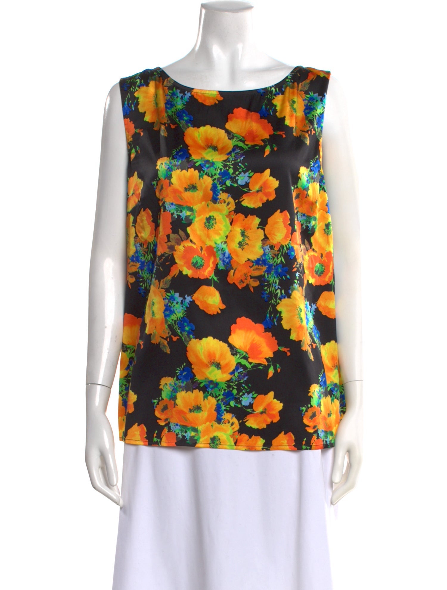 St. John Silk Floral Print Top