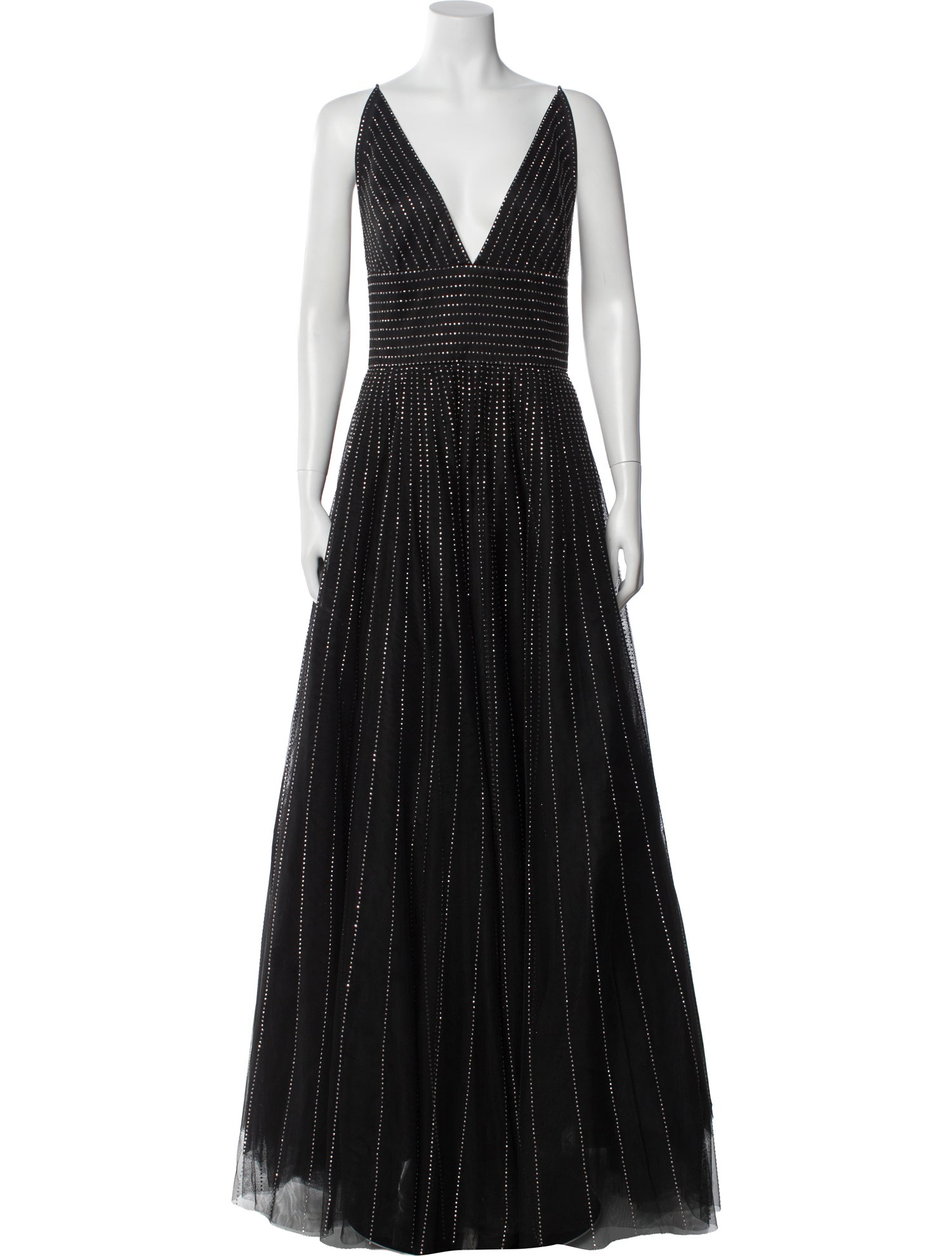 St. John Striped Long Dress - Black Dresses, Clothing - STJ336277 | The  RealReal