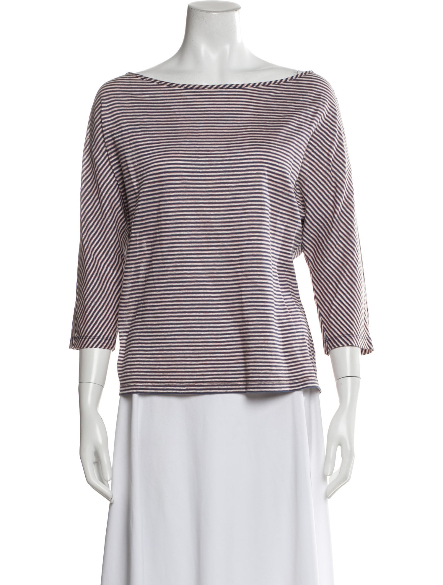 St. John Linen Striped Top