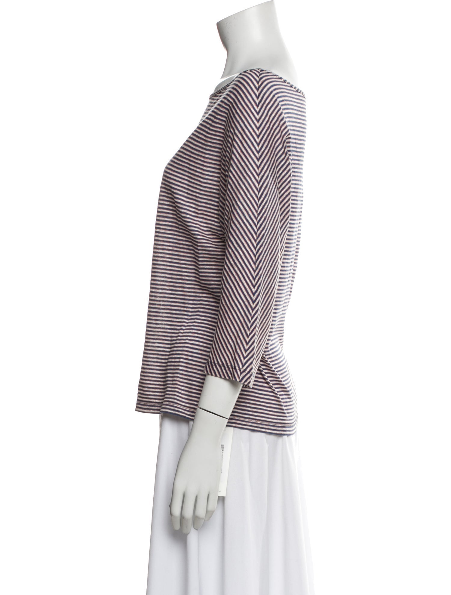 St. John Linen Striped Top
