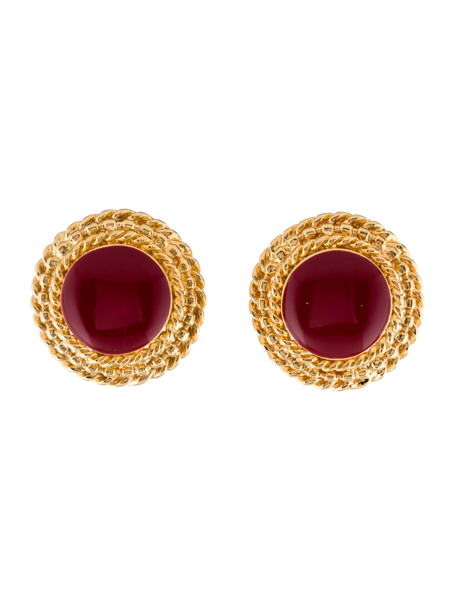 St. John Enamel Clip-On Earrings