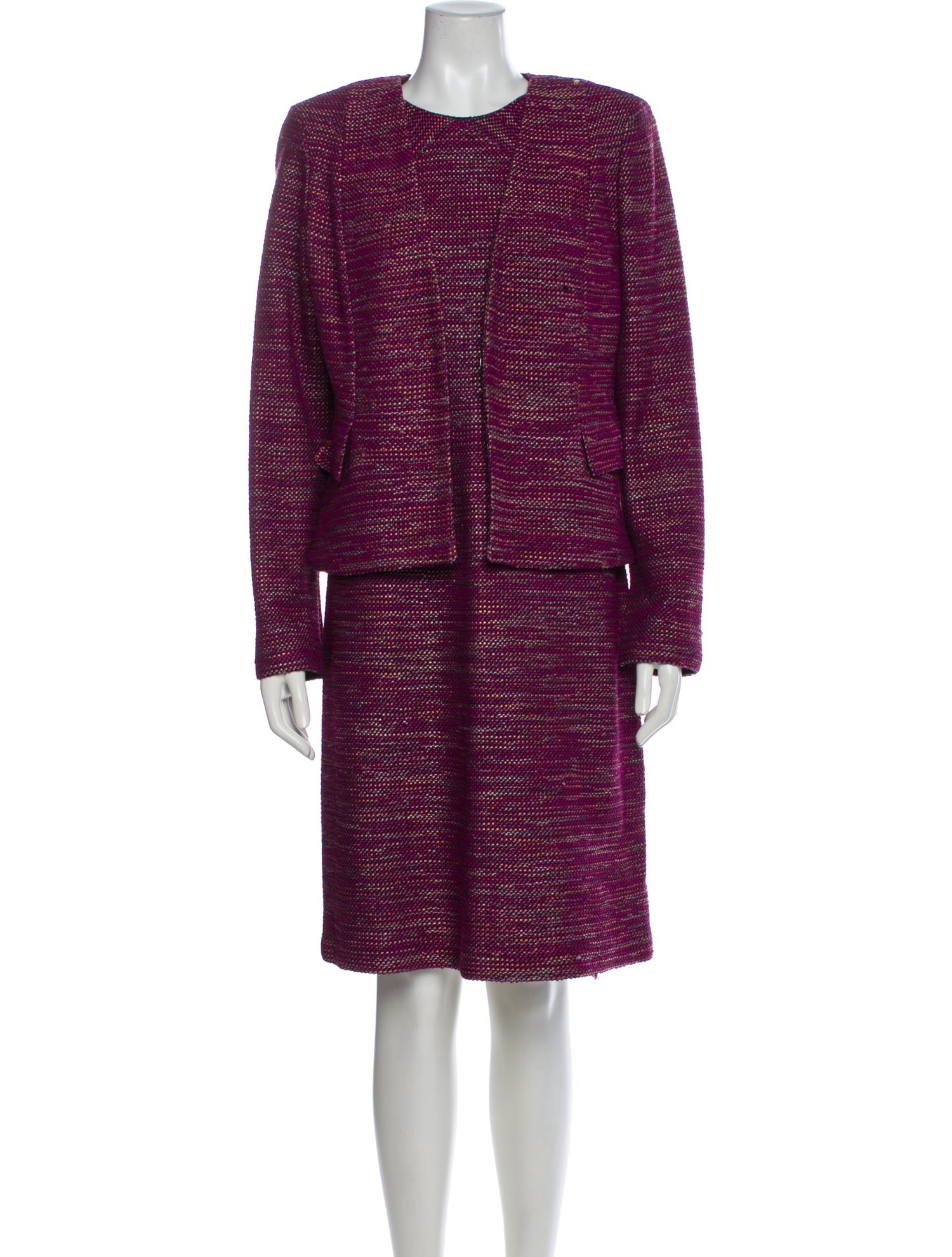 St. John Tweed Floral Print Dress Set