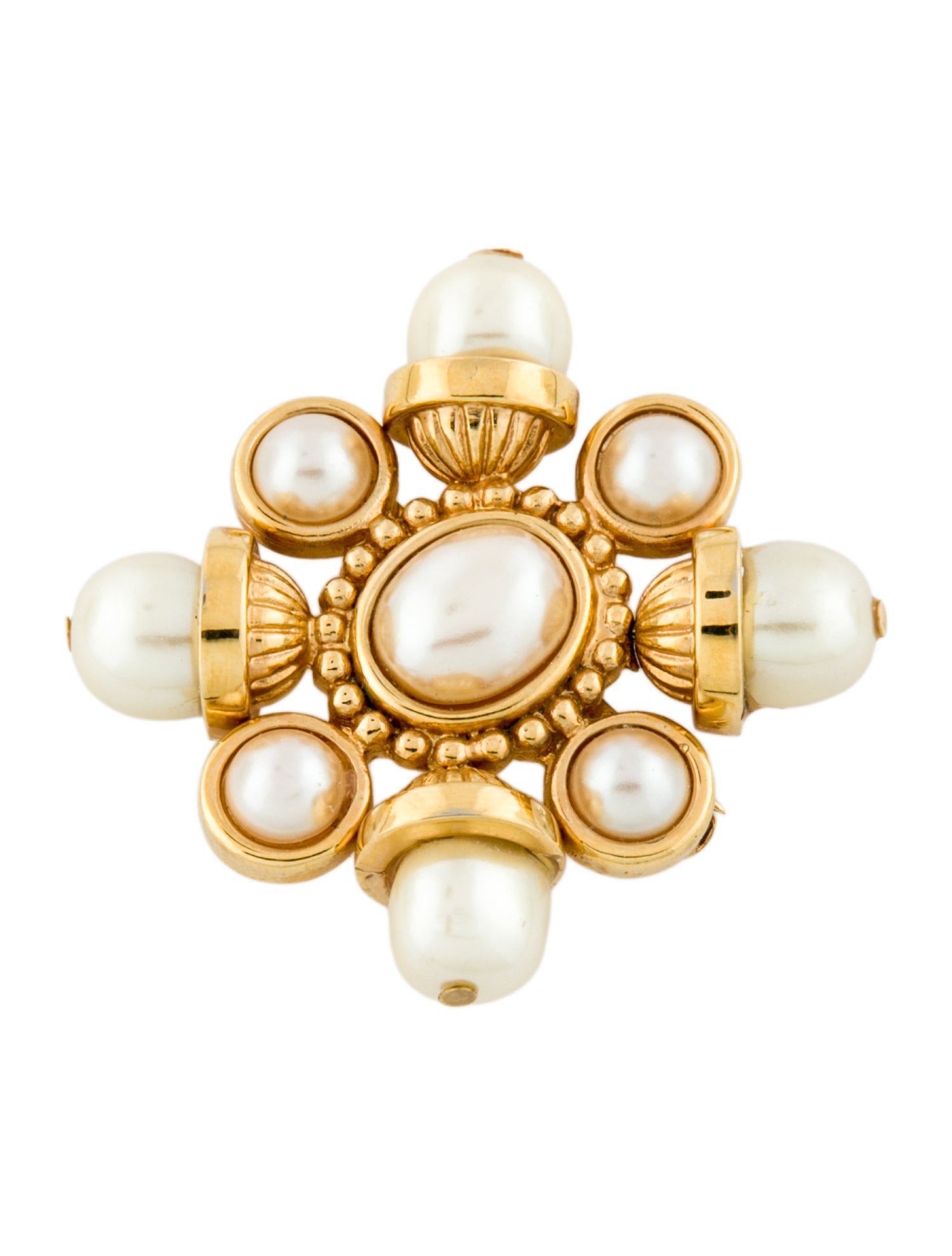St. John Faux Pearl Brooch Pin
