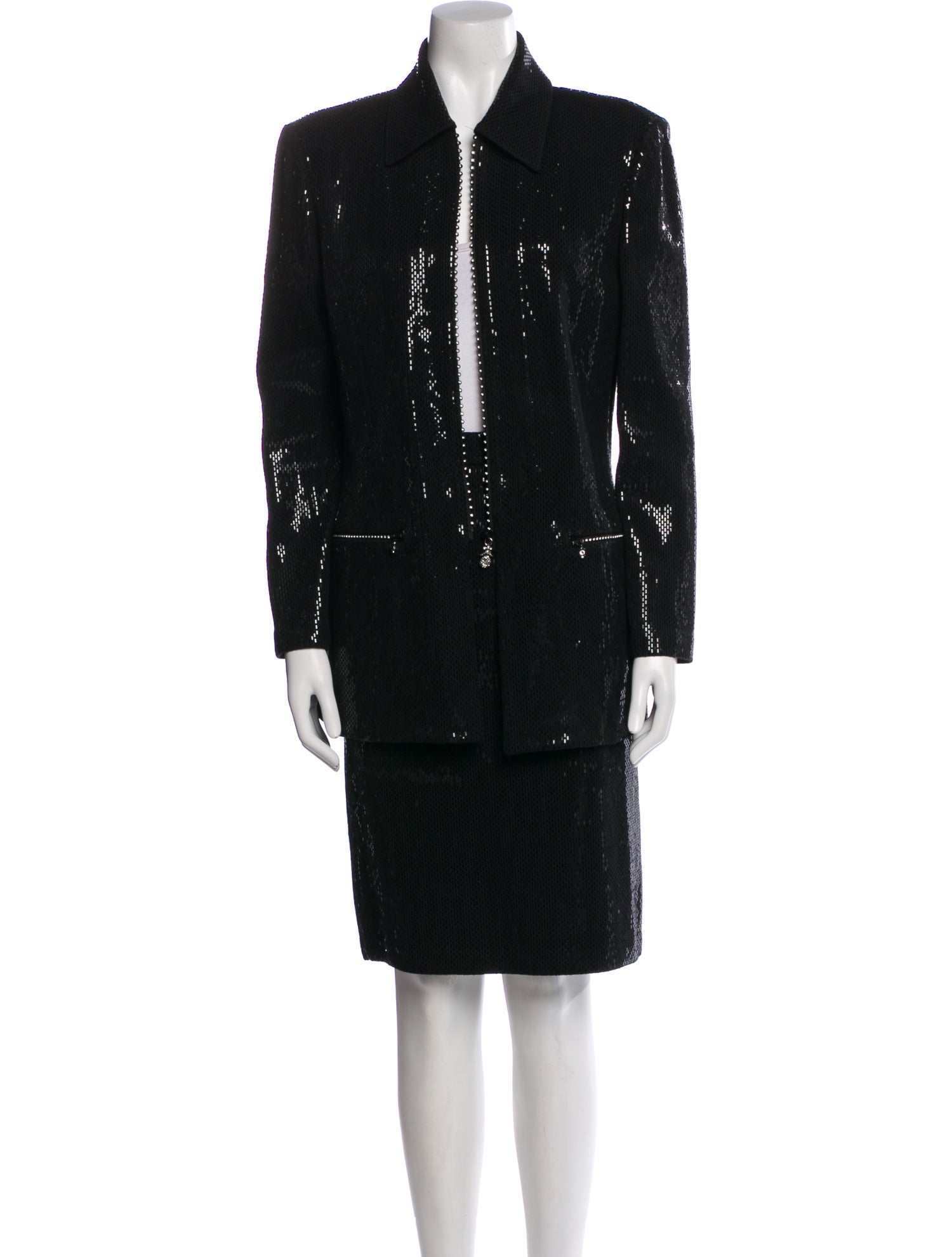 St. John Crystal Embellishments Skirt Suit