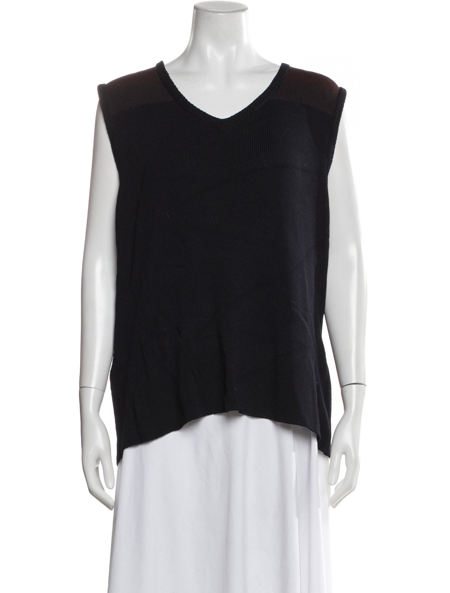 St. John Wool V-Neck Top