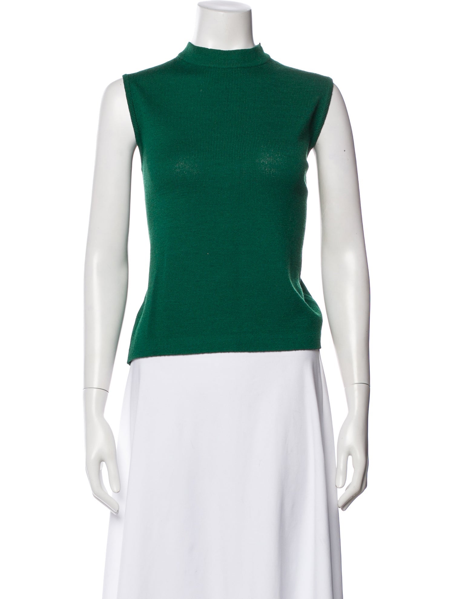 St. John Mock Neck Sleeveless Top
