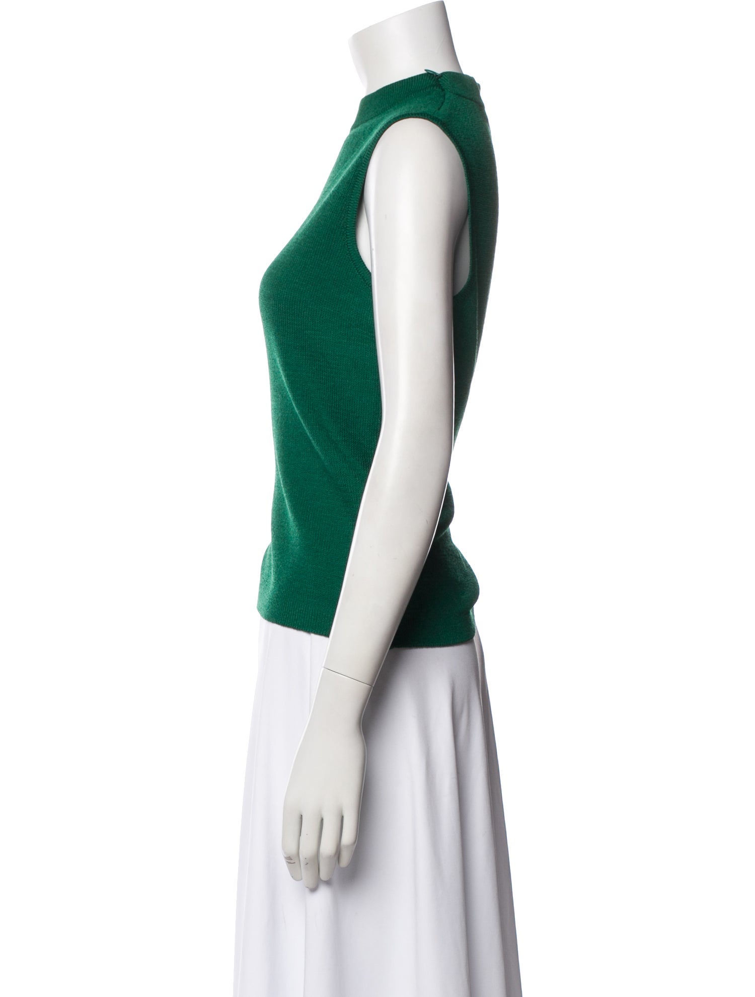 St. John Mock Neck Sleeveless Top