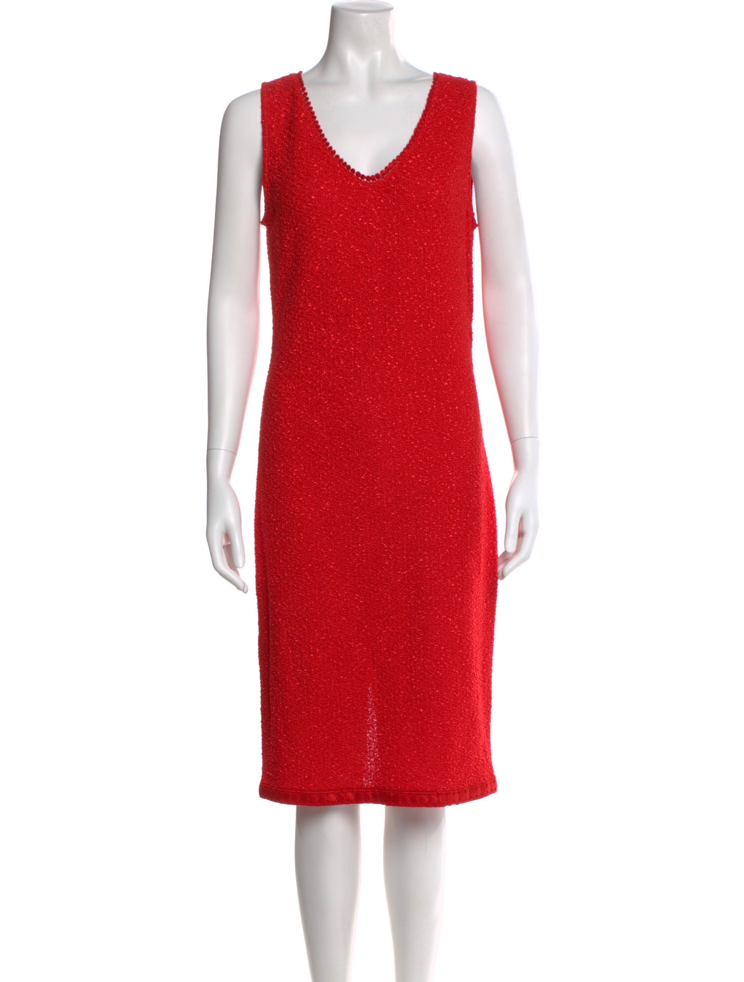 St. John V-Neck Midi Length Dress