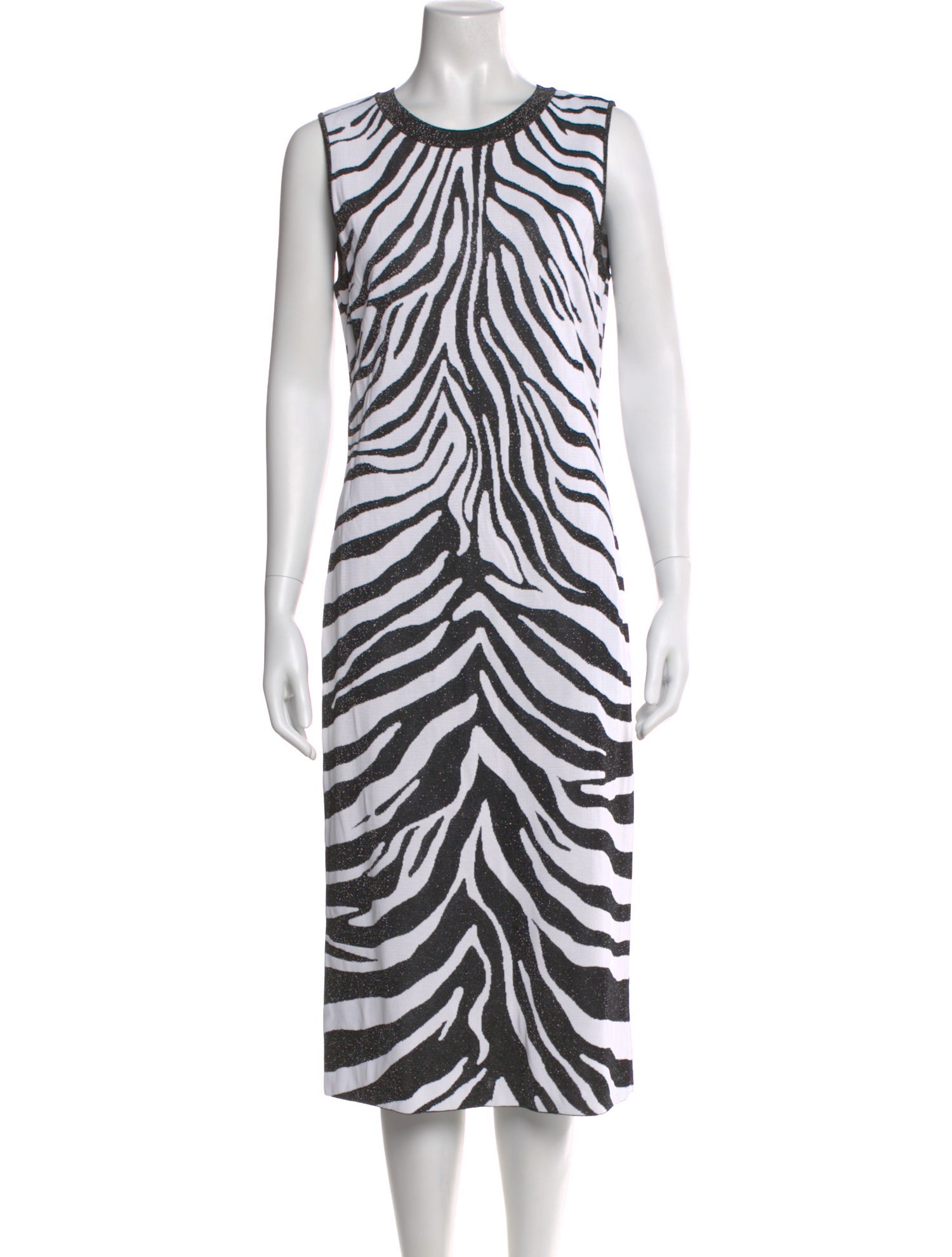St. John Animal Print Midi Length Dress