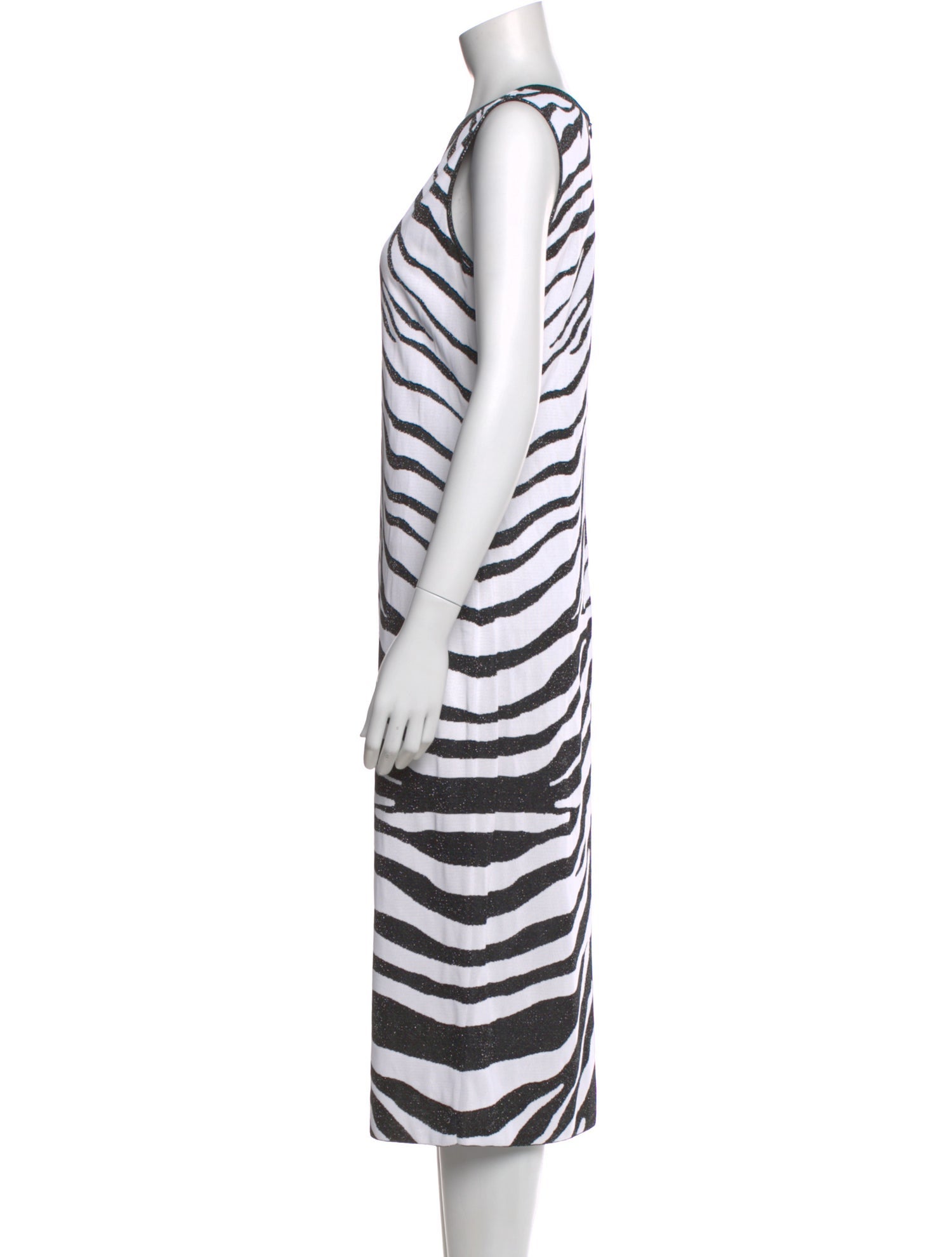 St. John Animal Print Midi Length Dress