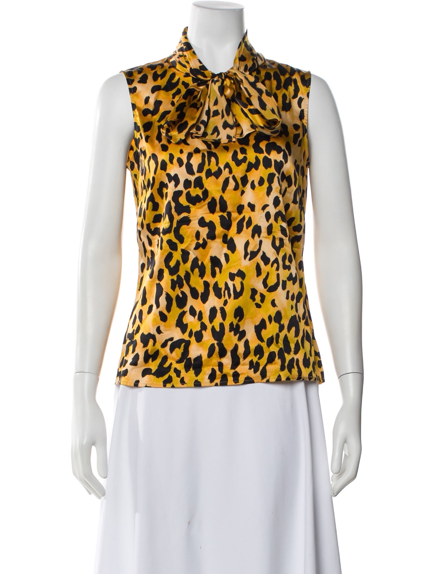 St. John Silk Animal Print Blouse