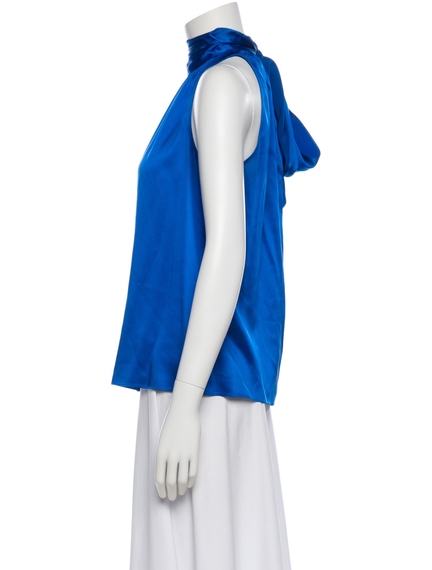 St. John Silk Tie Neck Top