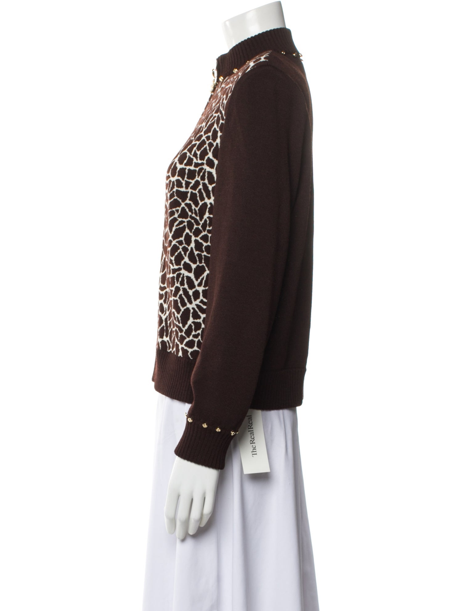St. John Collection Animal Print Bomber Jacket