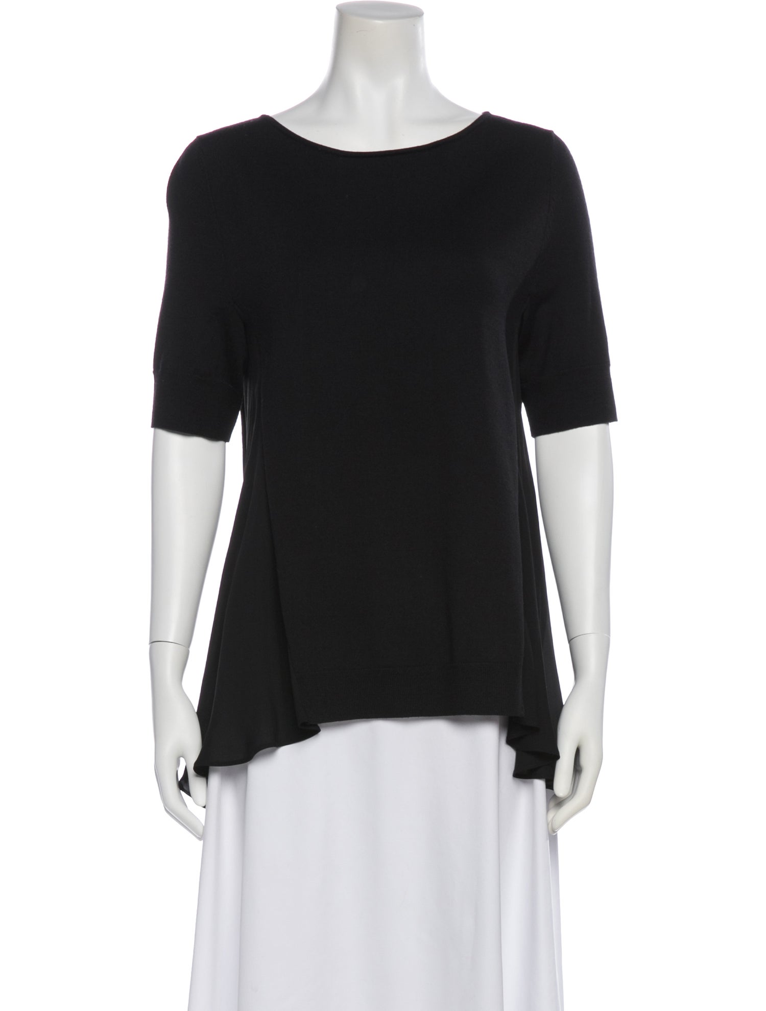 St. John Wool Bateau Neckline Top