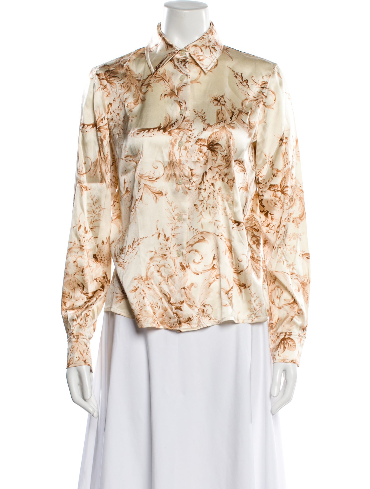 St. John Silk Floral Print Blouse