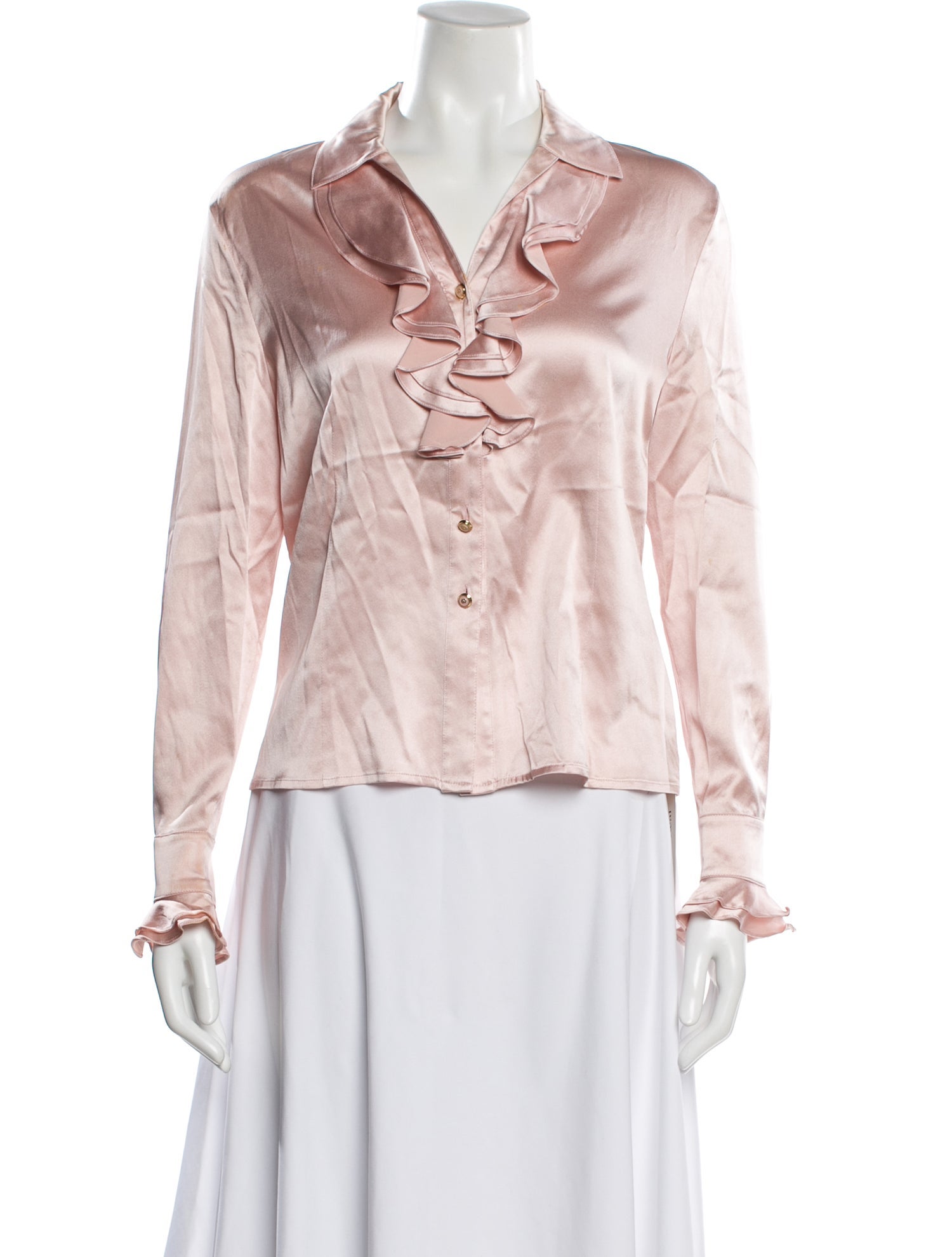 St. John Silk Long Sleeve Blouse