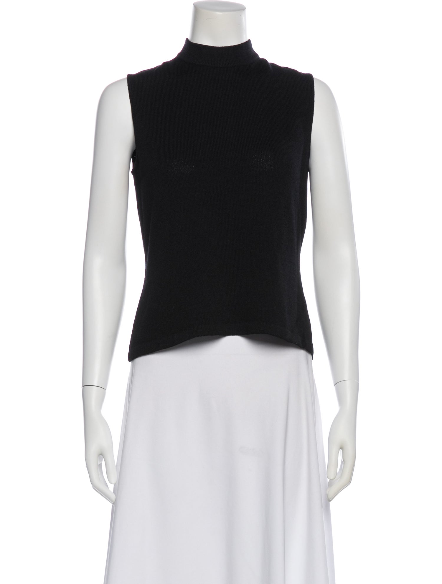 St. John Mock Neck Sleeveless Top