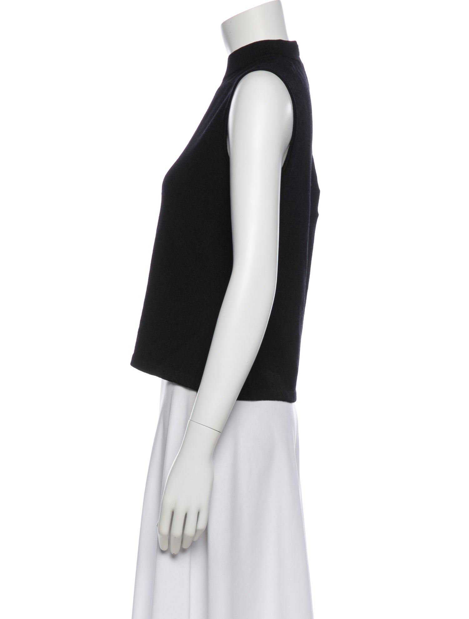 St. John Mock Neck Sleeveless Top
